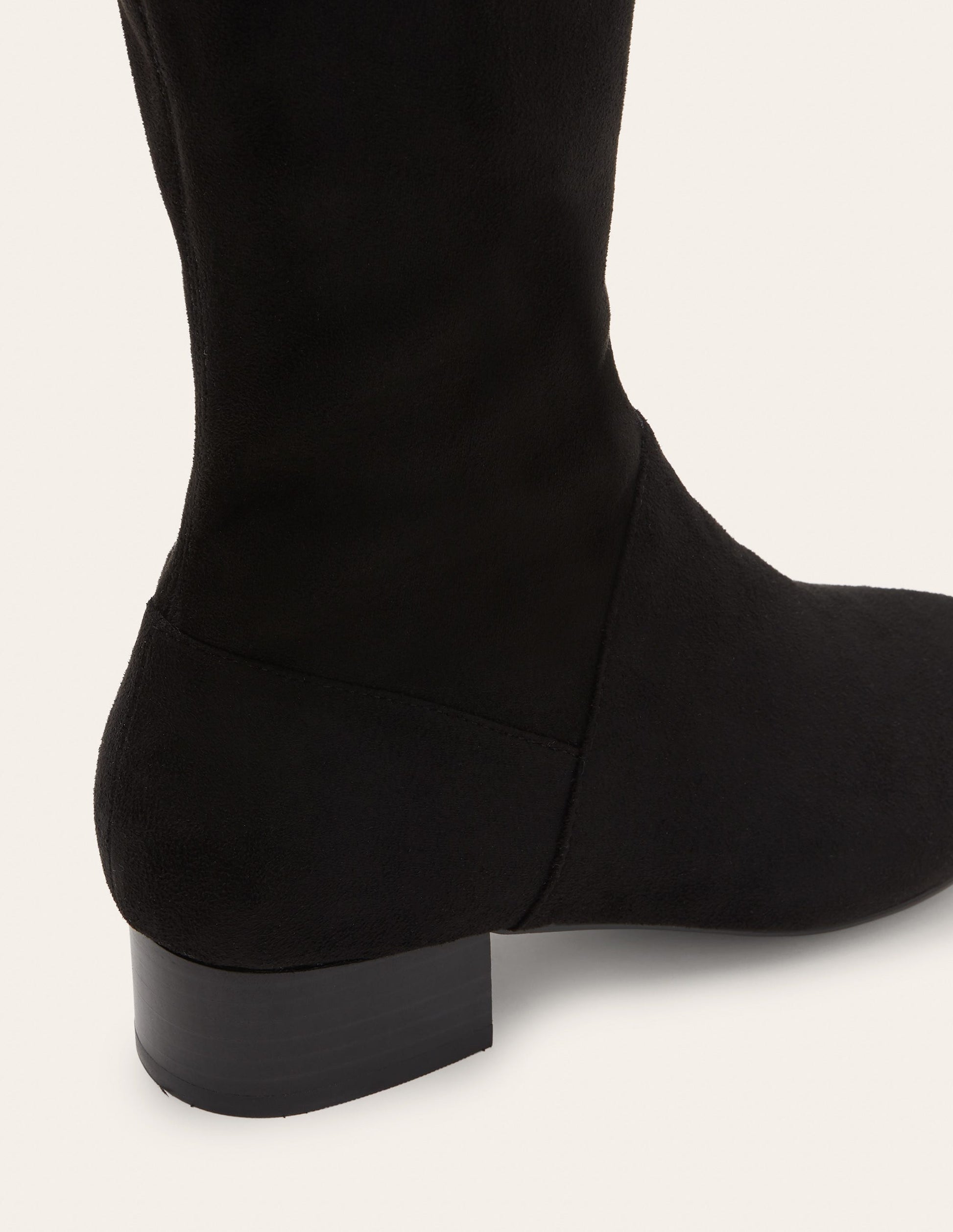 Flache Stiefel mit Stretch-Schwarz-2