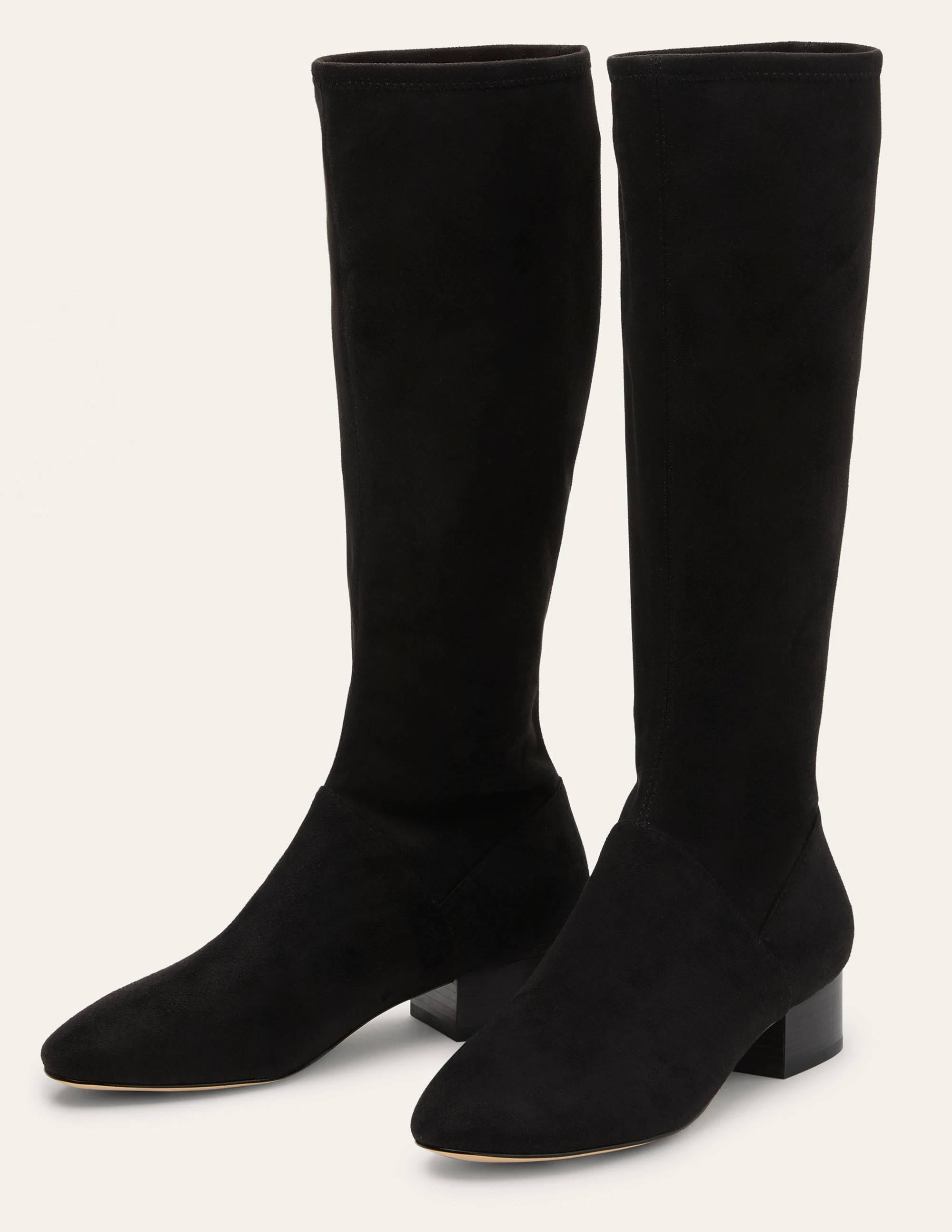 Flache Stiefel mit Stretch-Schwarz - Image 4