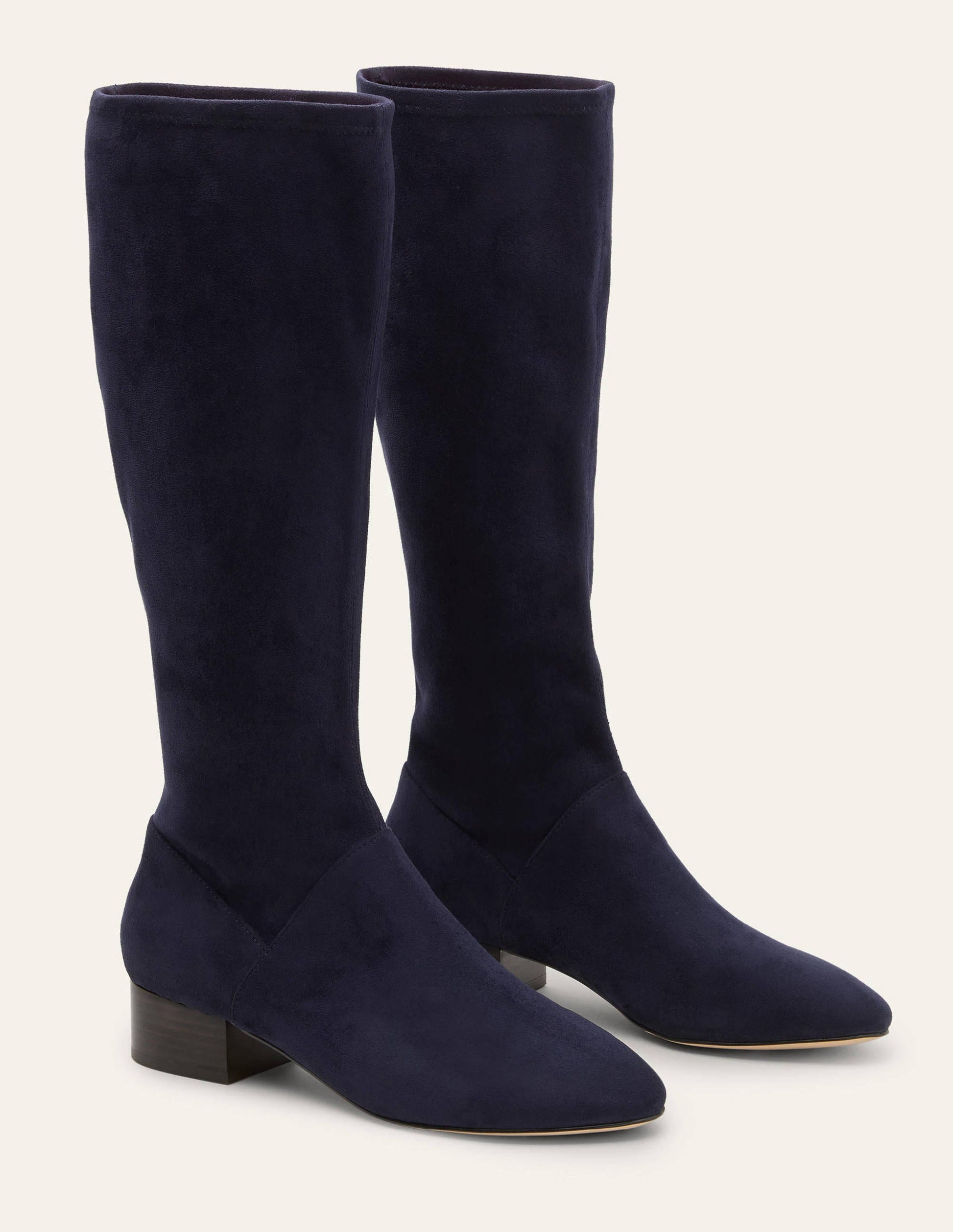 Flat Stretch Boots-Navy-5