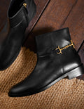 Stiefeletten mit Trense-Schwarz