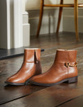 Bottines à détail mors-Fauve foncé