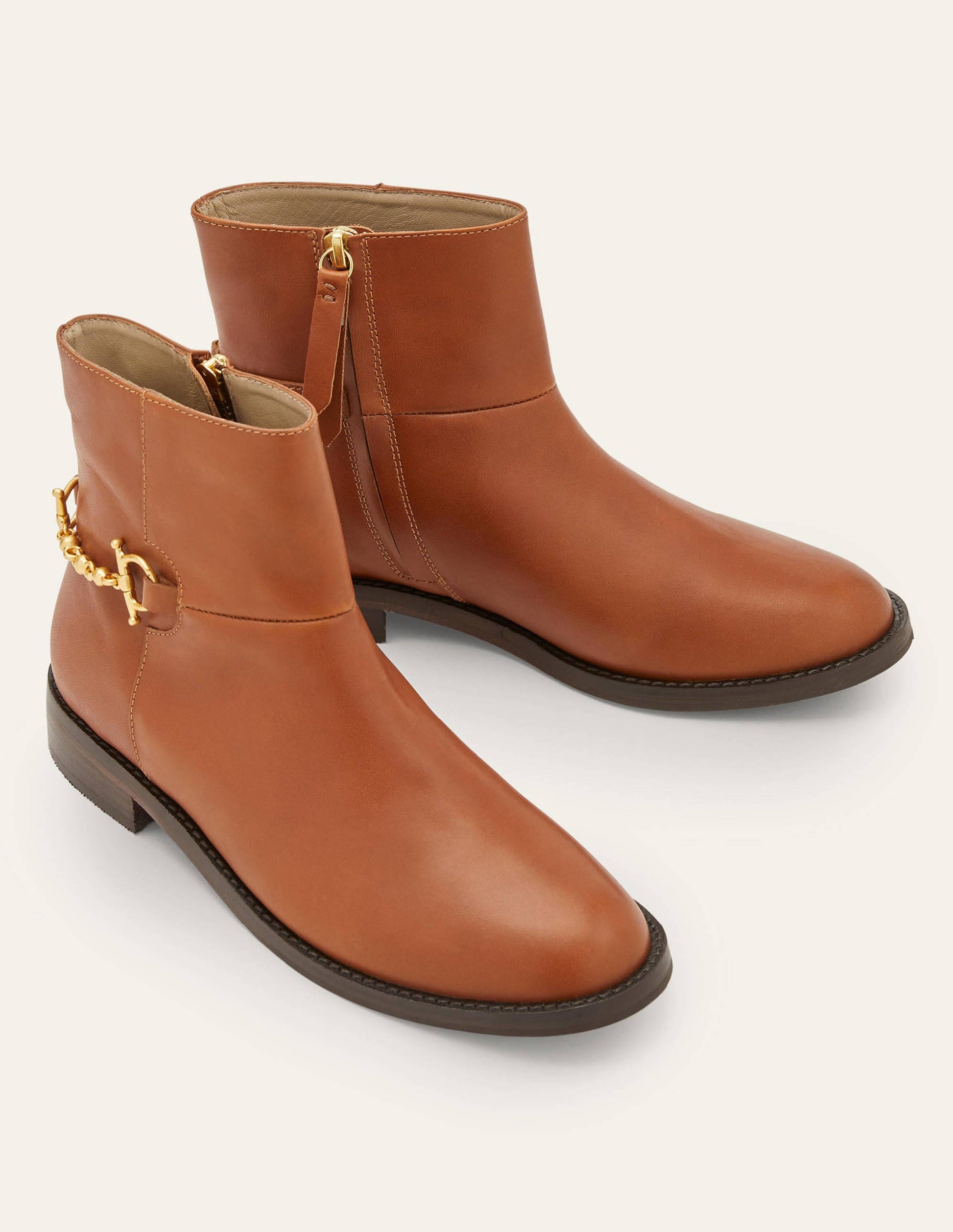Bottines à détail mors-Fauve foncé-3