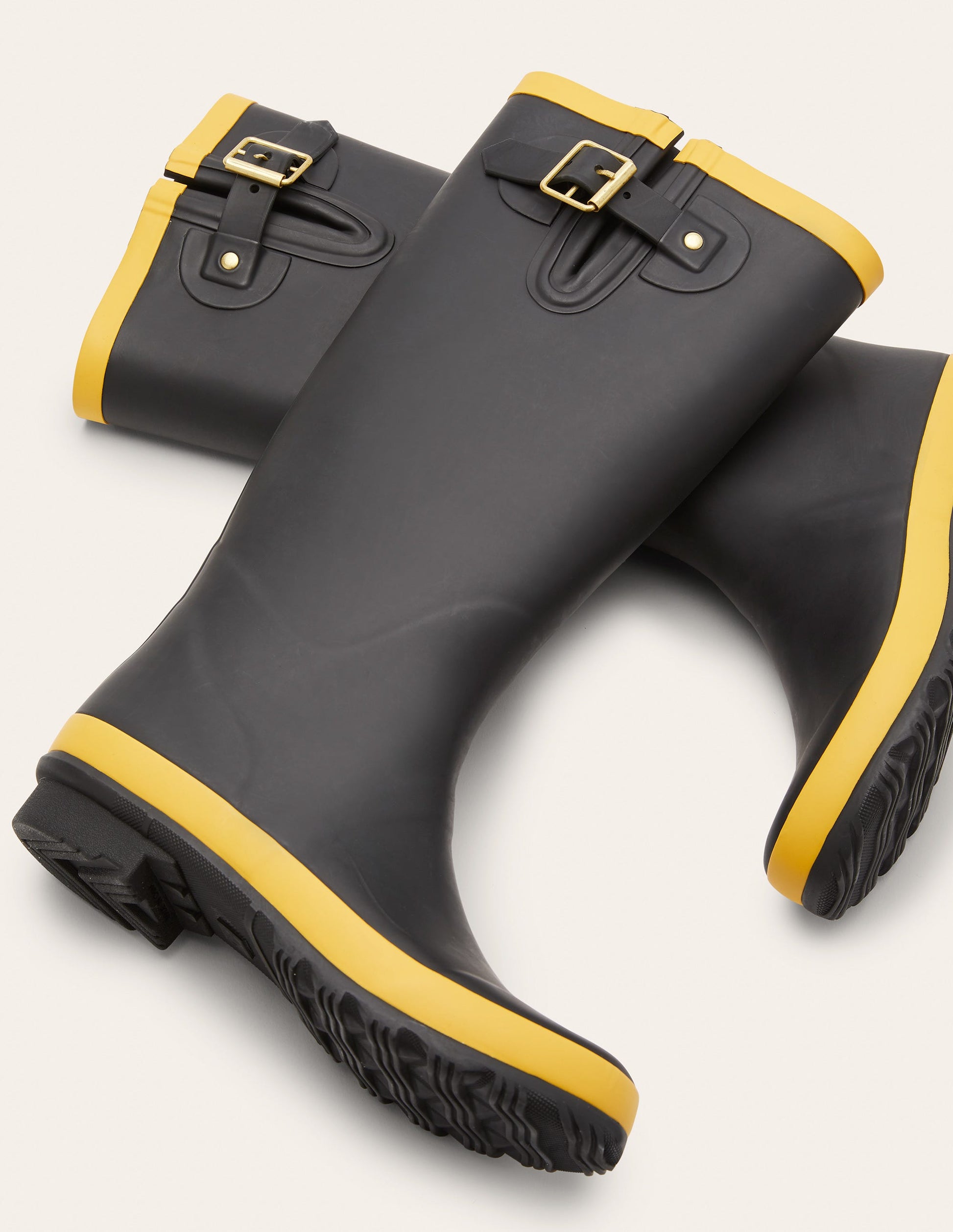 Bottes de pluie-Noir/Doré miel-2