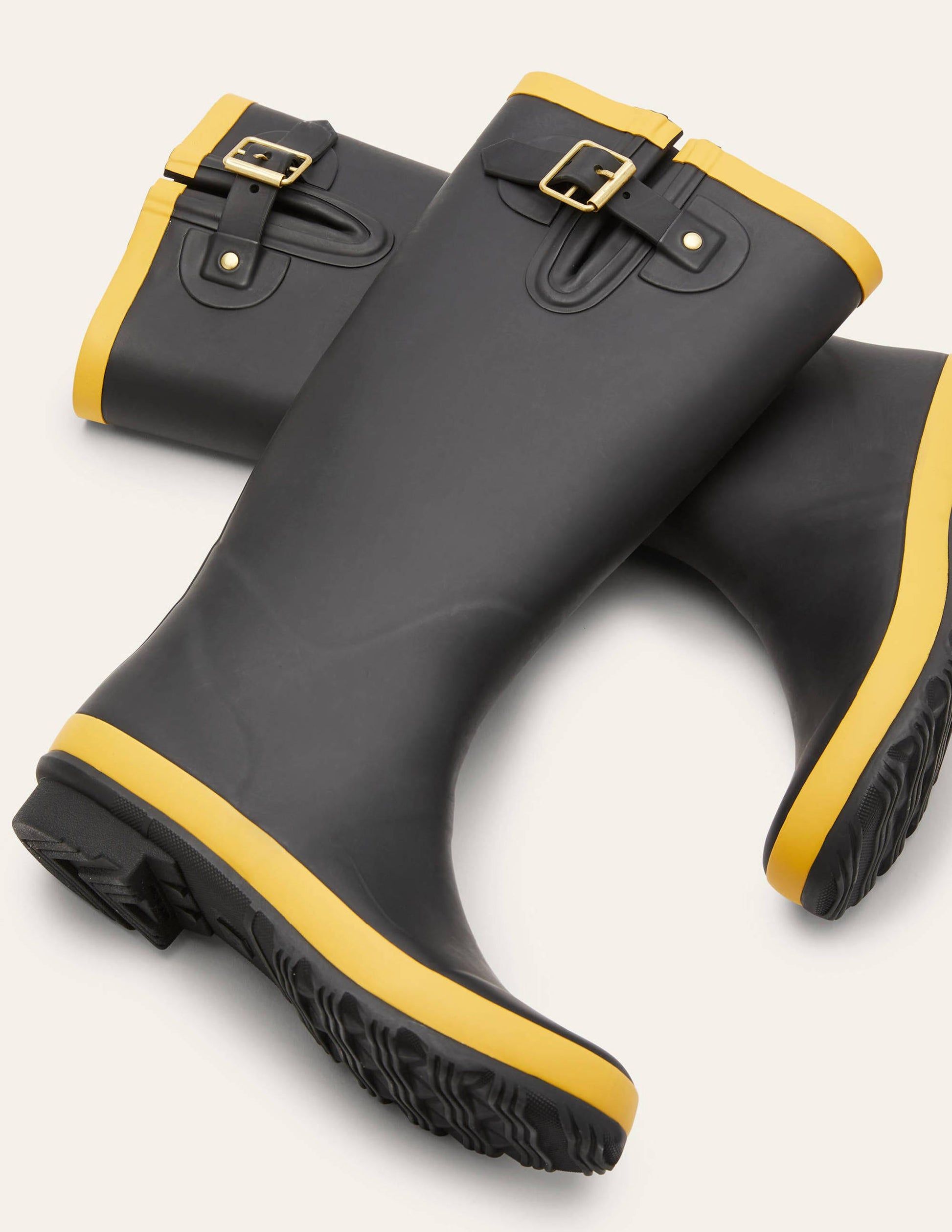 Bottes de pluie-Noir/Doré miel-5
