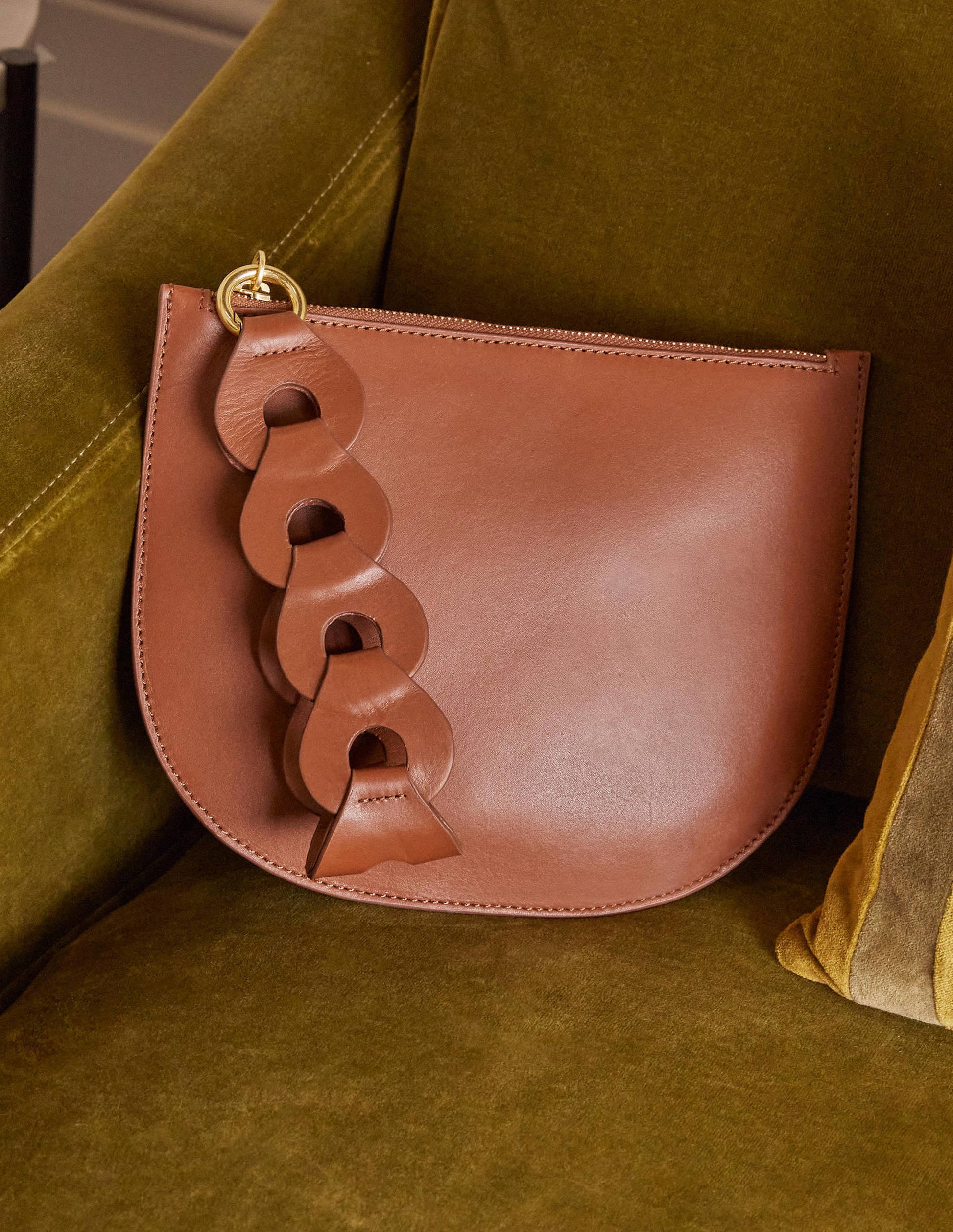 Clutch mit Gliederdetail-Hellbraun-1