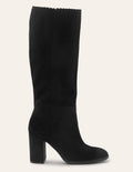 Bottes hauteur genou festonnées-Noir