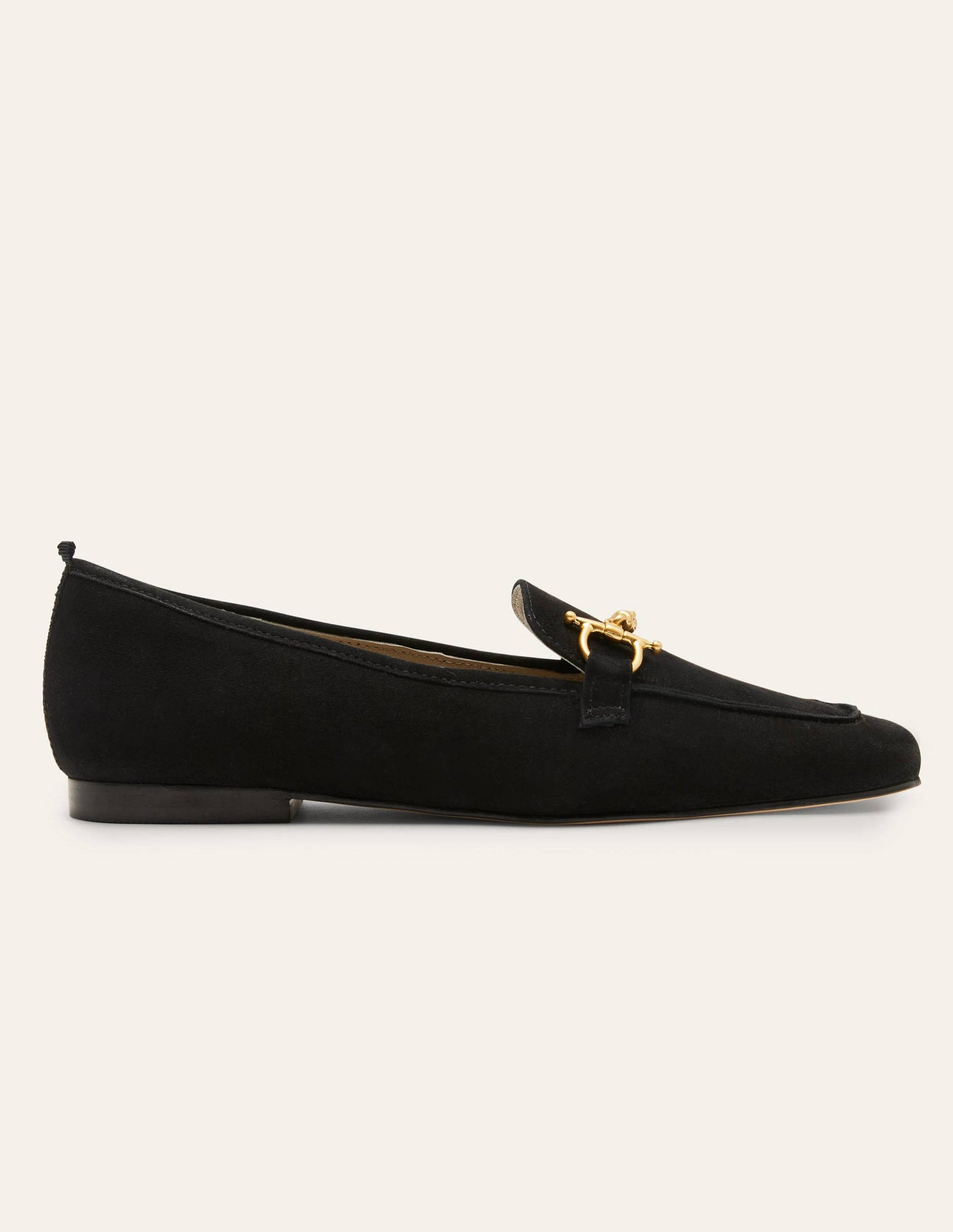 Mocassins à détail mors-Daim noir-2
