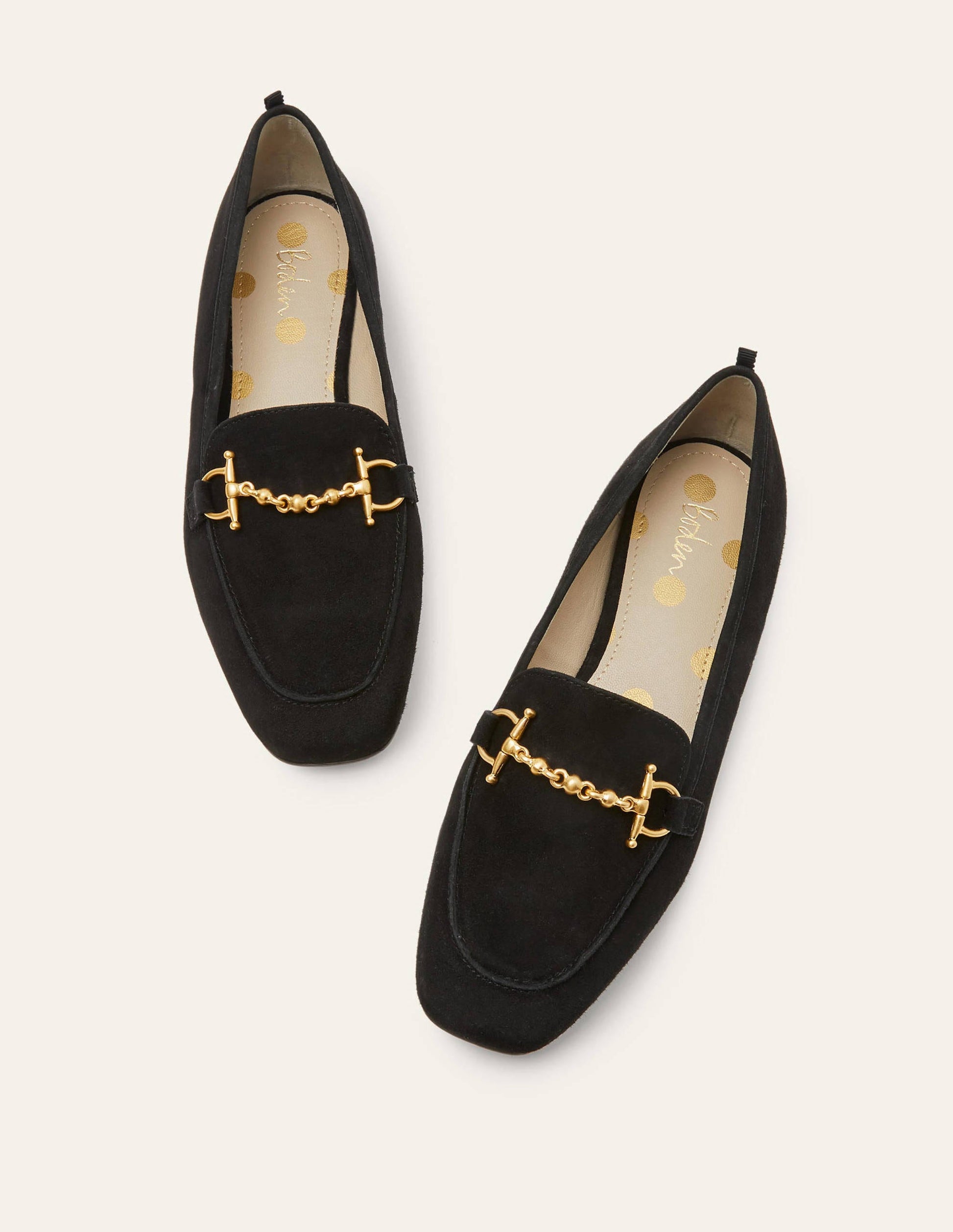 Mocassins à détail mors-Daim noir-3
