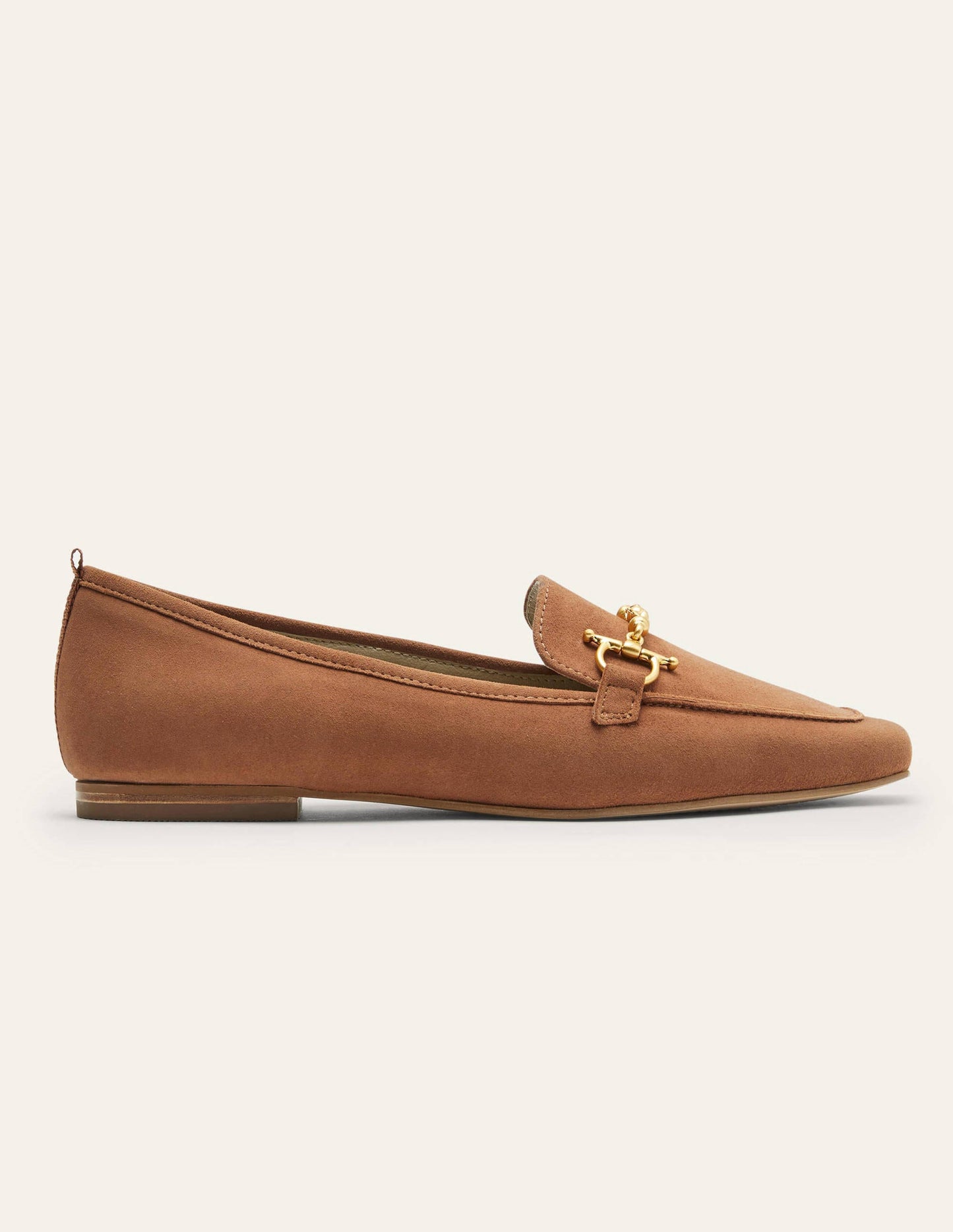 Loafer mit Trensen-Hellbraun, Veloursleder