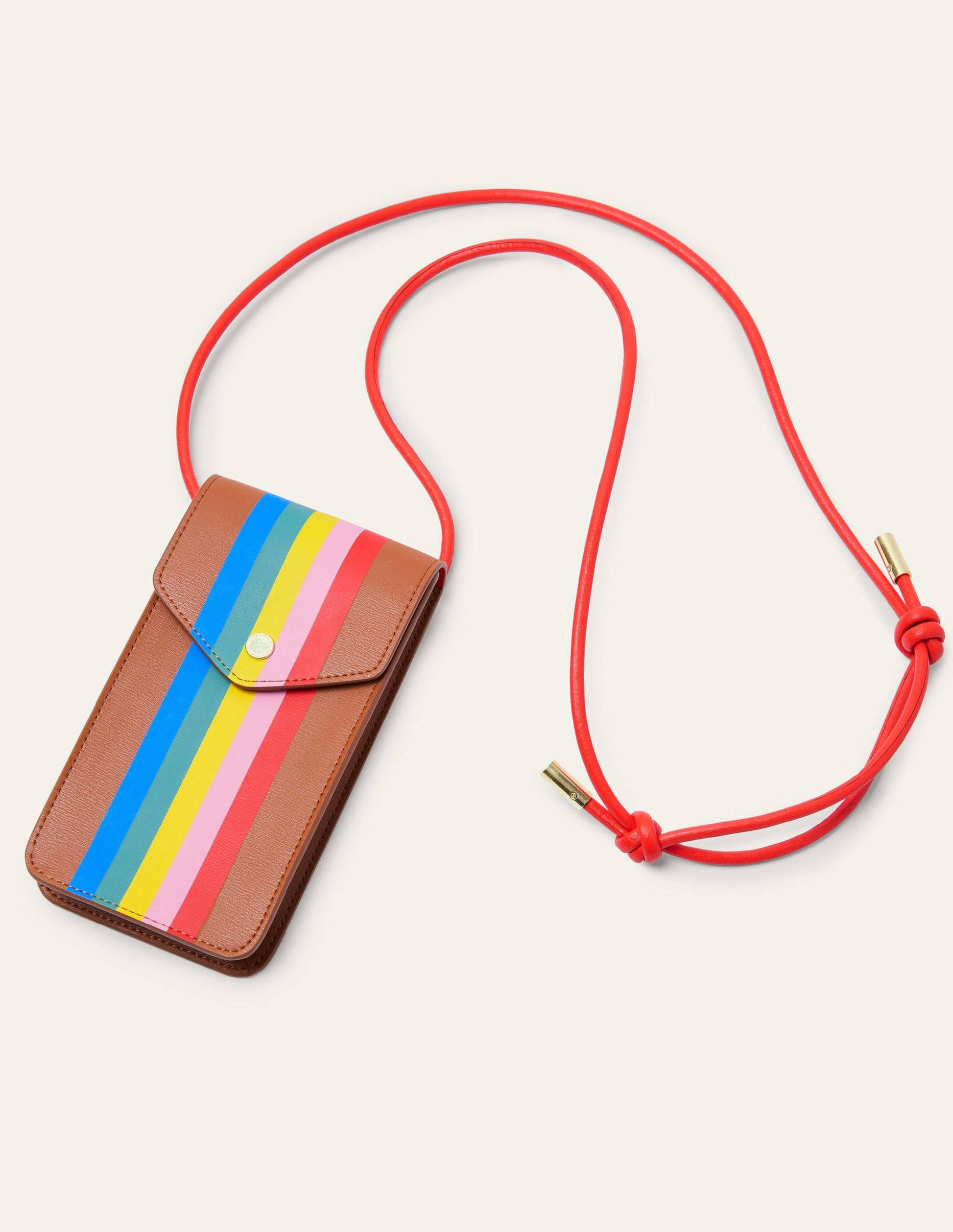 Sac à bandoulière pour téléphone-Rayé multi fauve-3