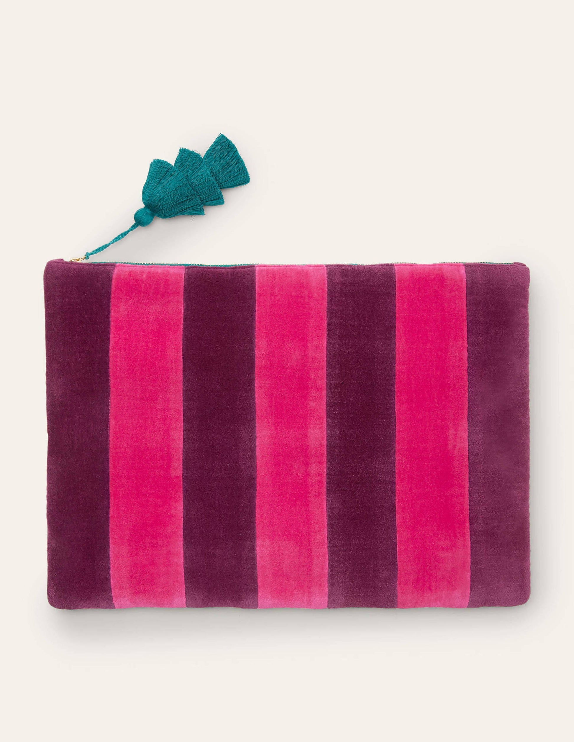 Pochette en velours-Rose festival/lie de vin-3