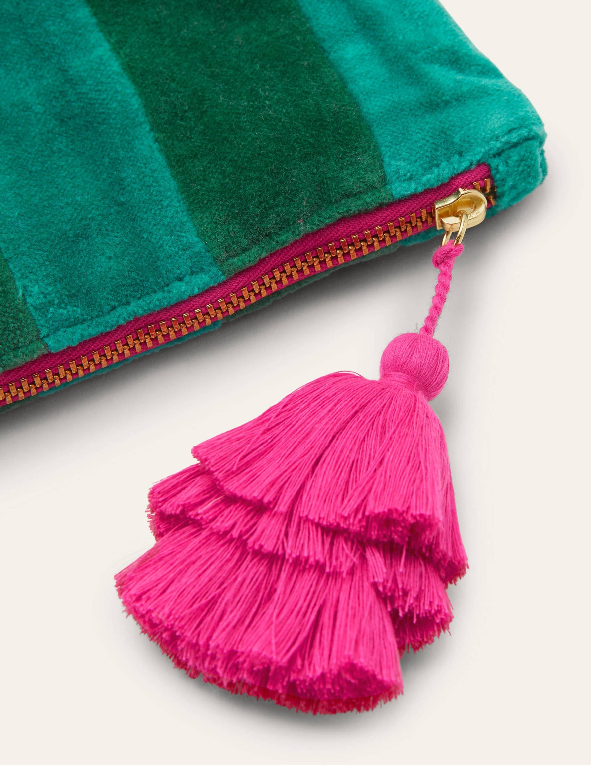 Taschen-Set aus Samt-Segelrot/Waldgrün-3