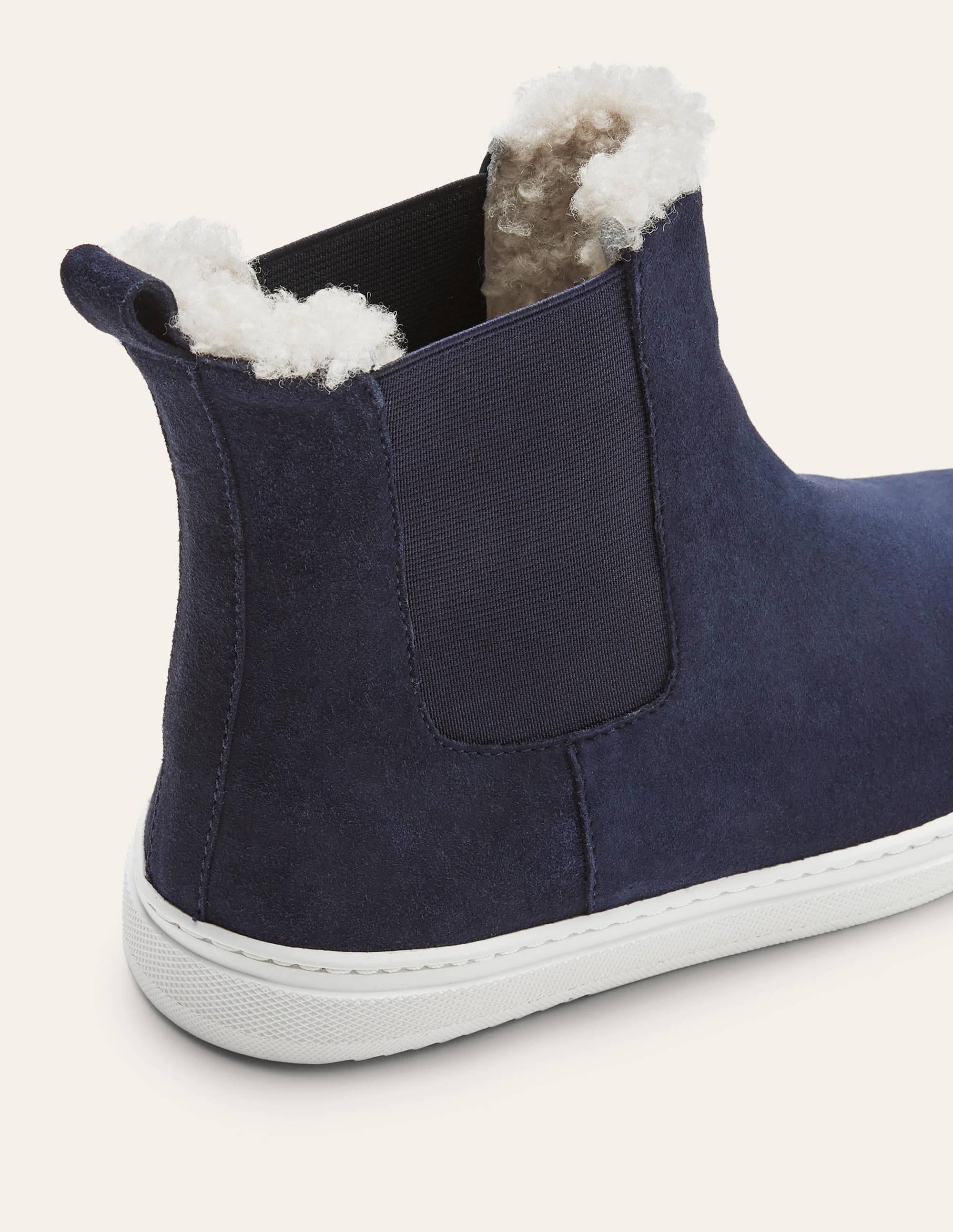 Bottines chelsea en peau de mouton-Bleu marine - Image 4
