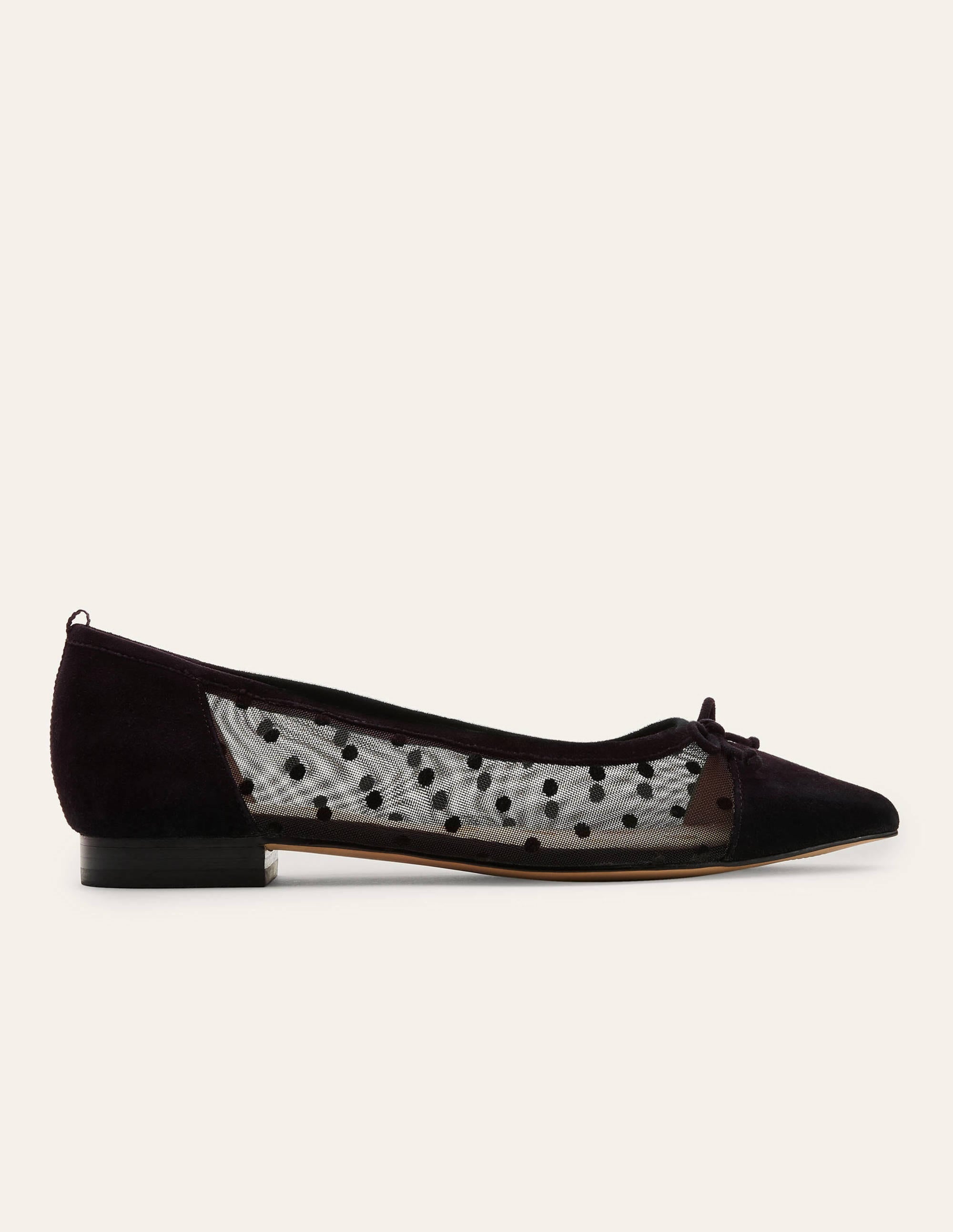 Ballerines avec détail en résille-Noir - Image 2