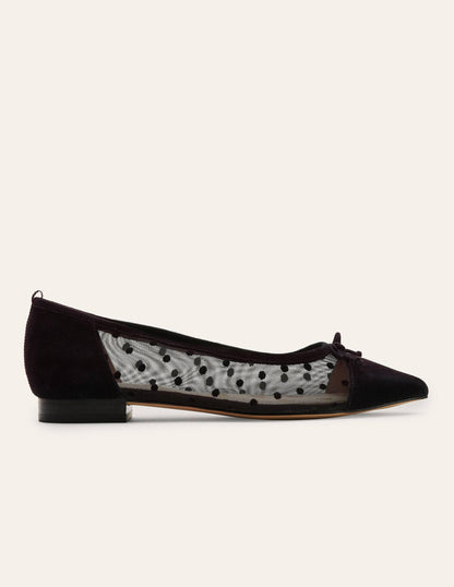 Ballerinas mit Netzdetail-Schwarz-2