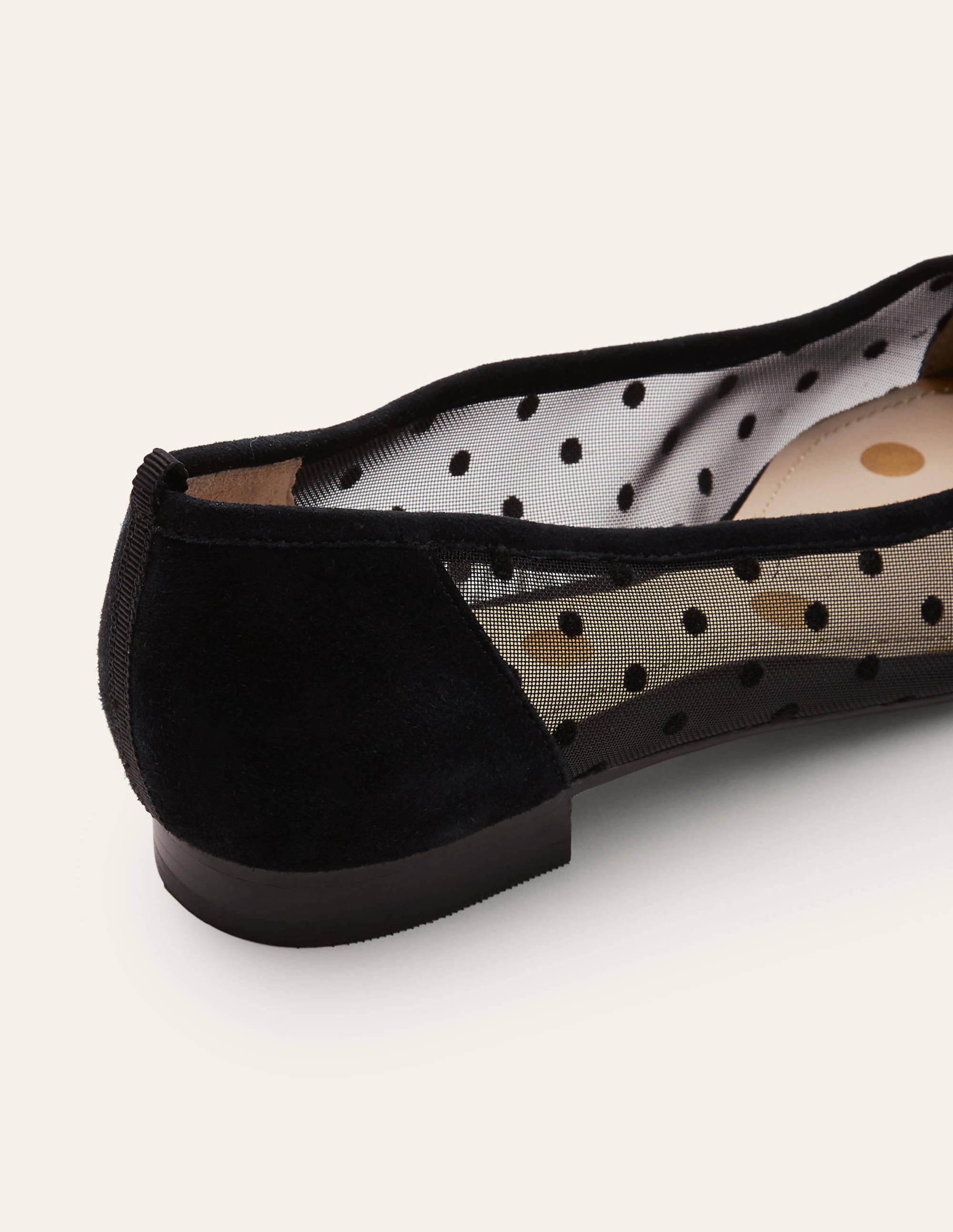 Ballerines avec détail en résille-Noir - Image 4