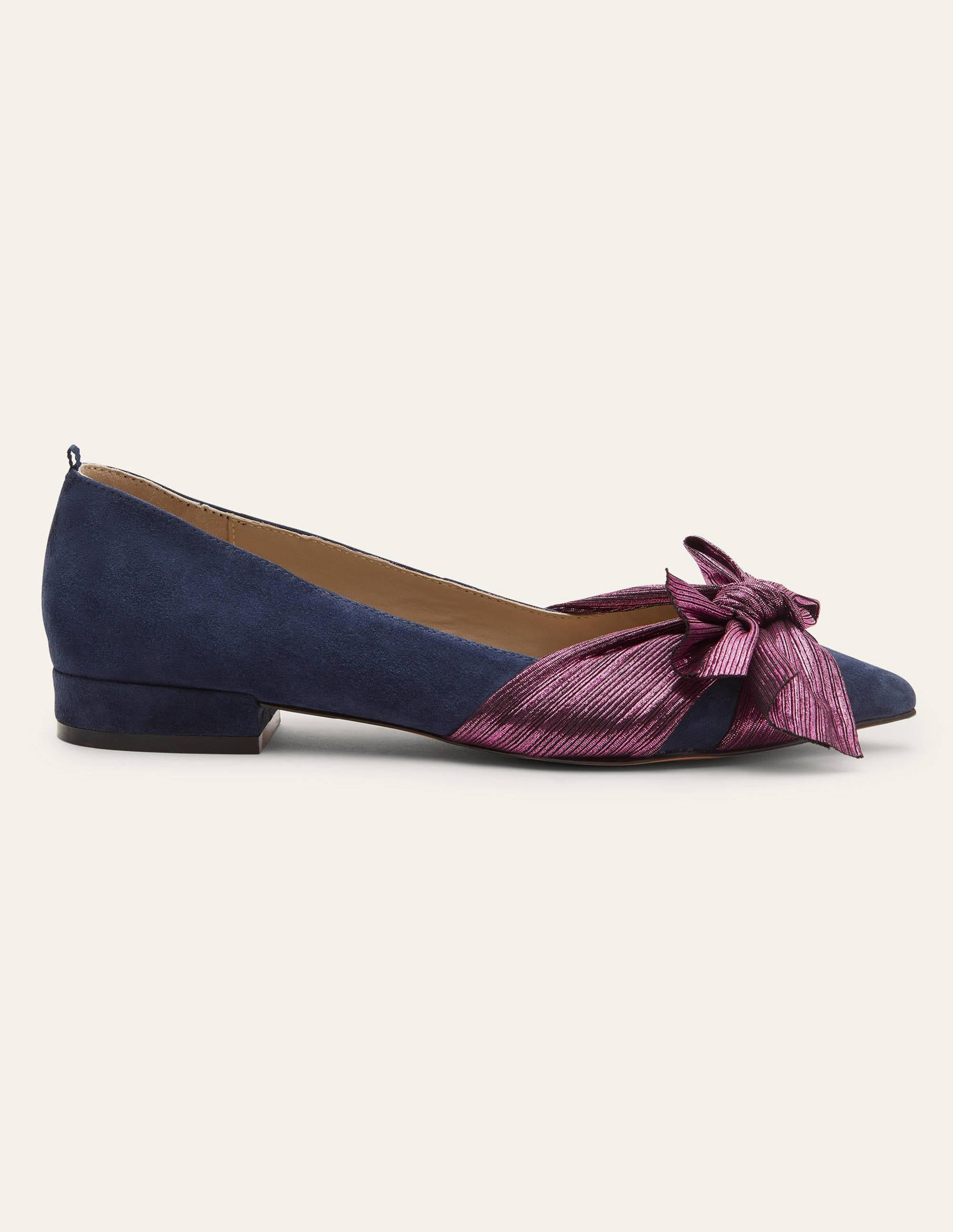 Chaussures Vanessa avec nœud-Bleu marine/pompon - Image 2