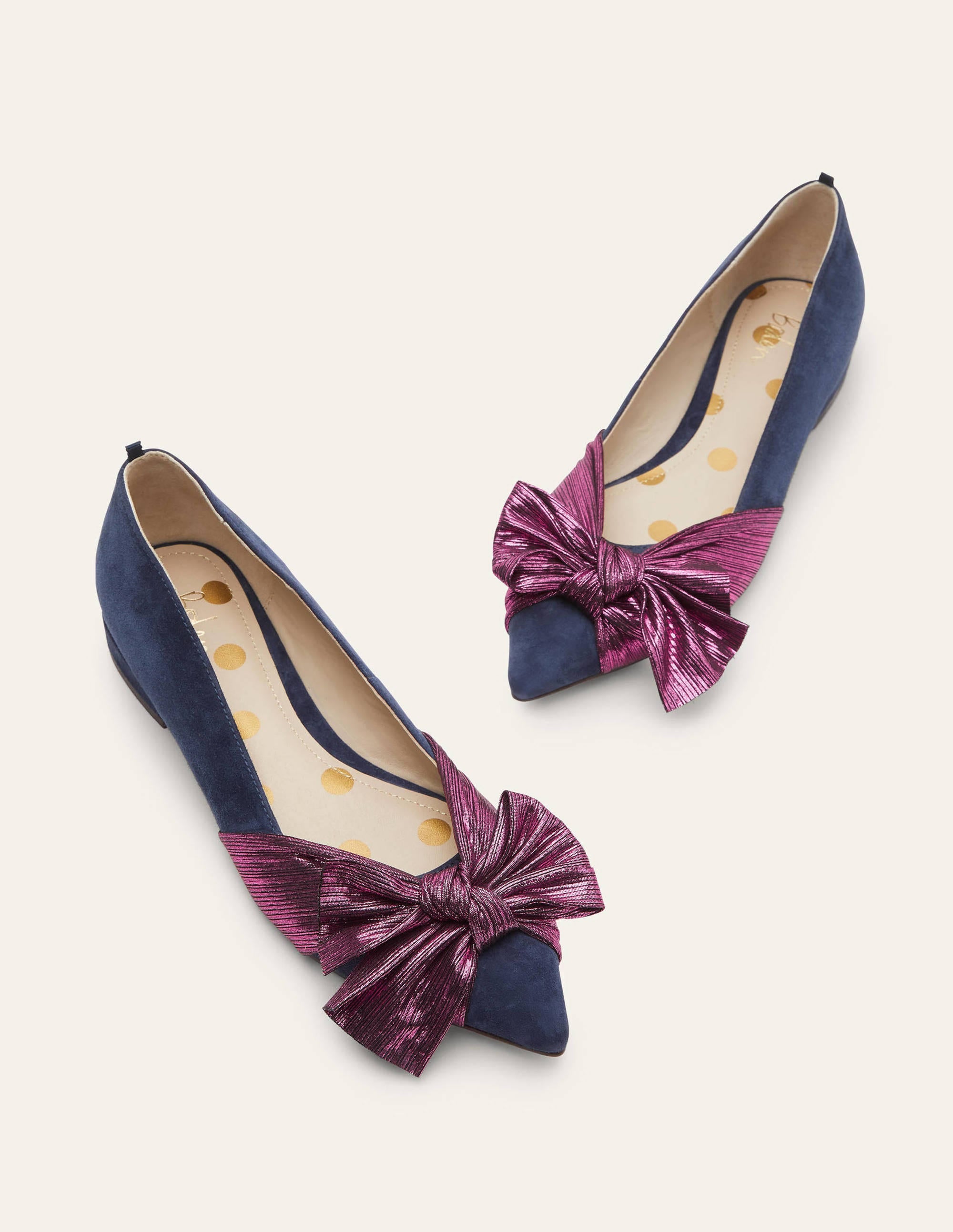 Chaussures Vanessa avec nœud-Bleu marine/pompon - Image 3