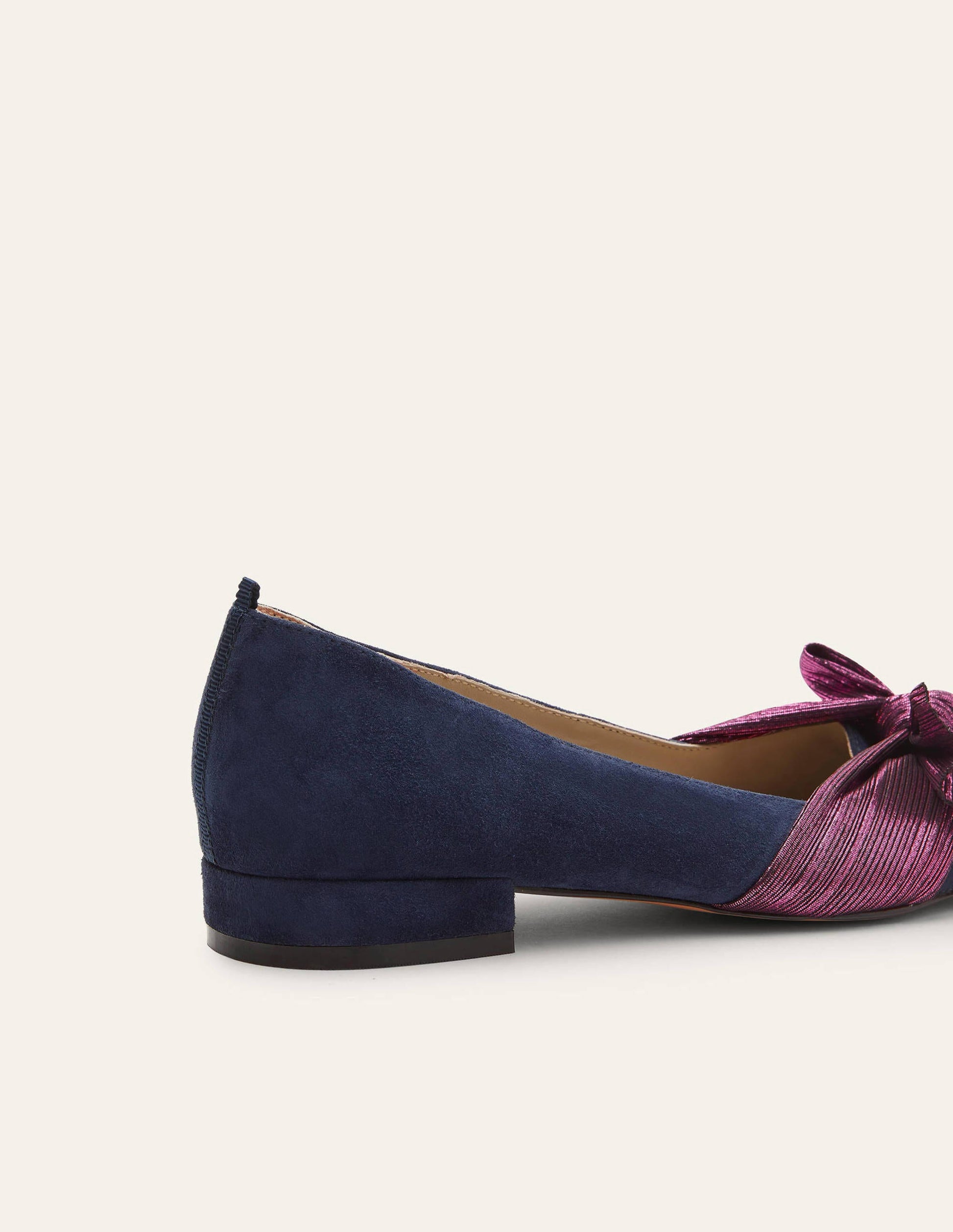Chaussures Vanessa avec nœud-Bleu marine/pompon-4