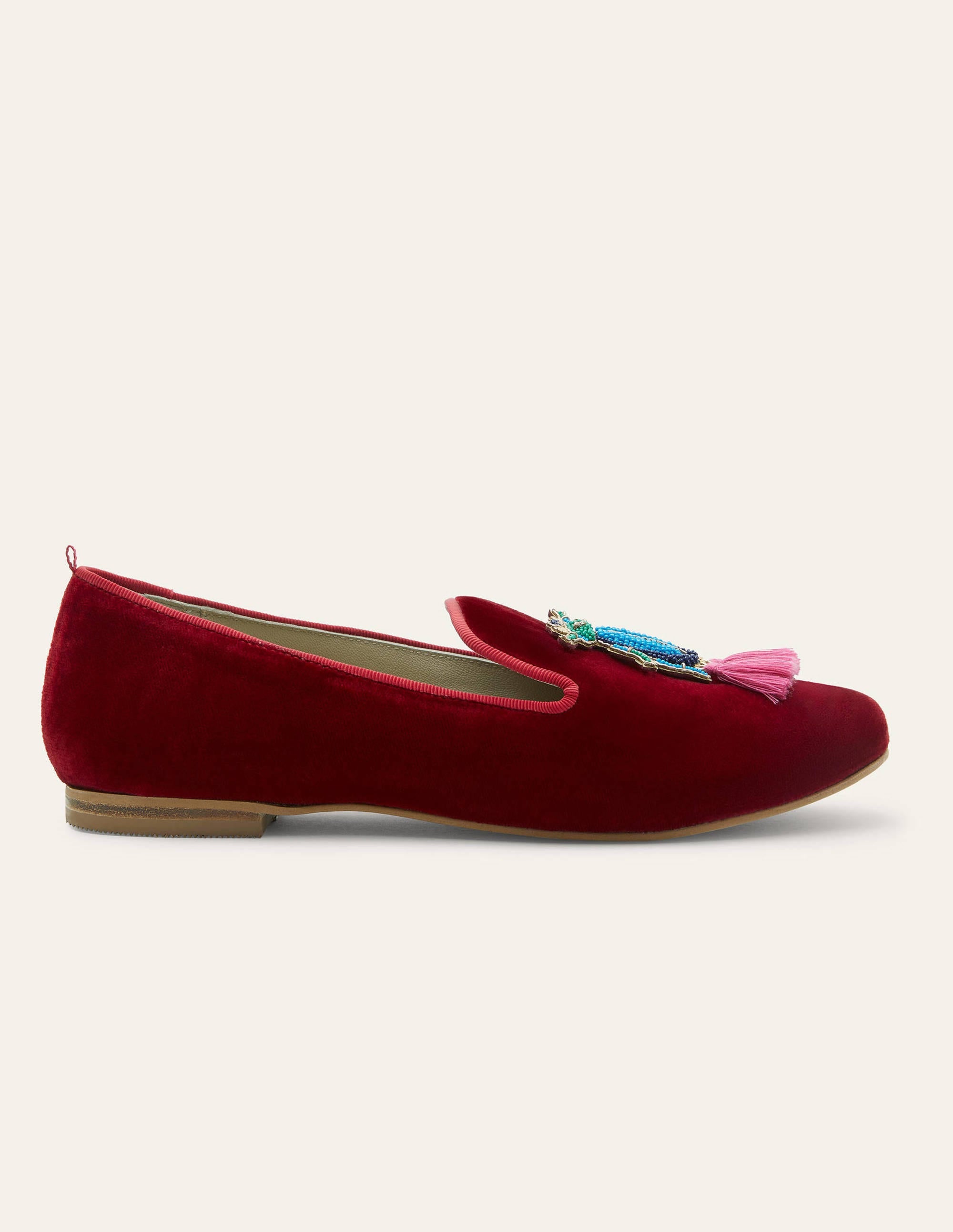Mocassins ornementés Gabriella-Velours lie de vin/scarabée - Image 2