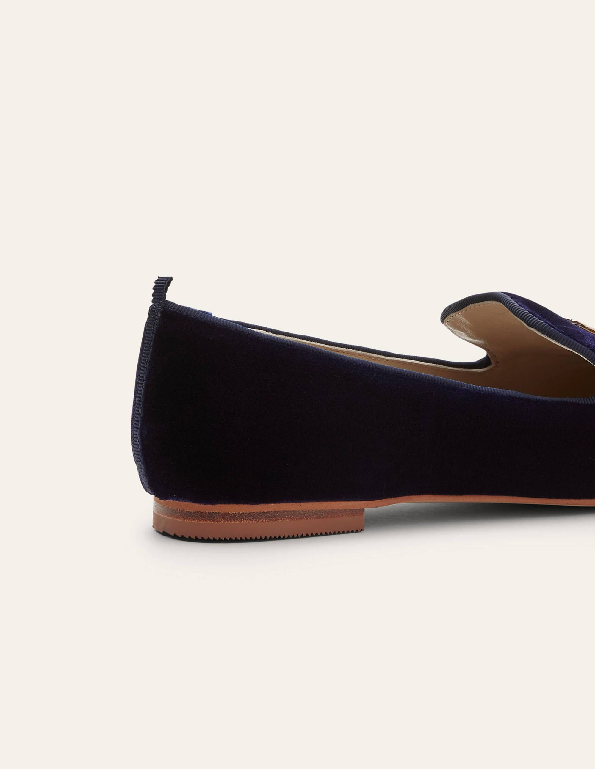Gabriella Verzierte Loafer-Navy Samt, Vogel - Image 4