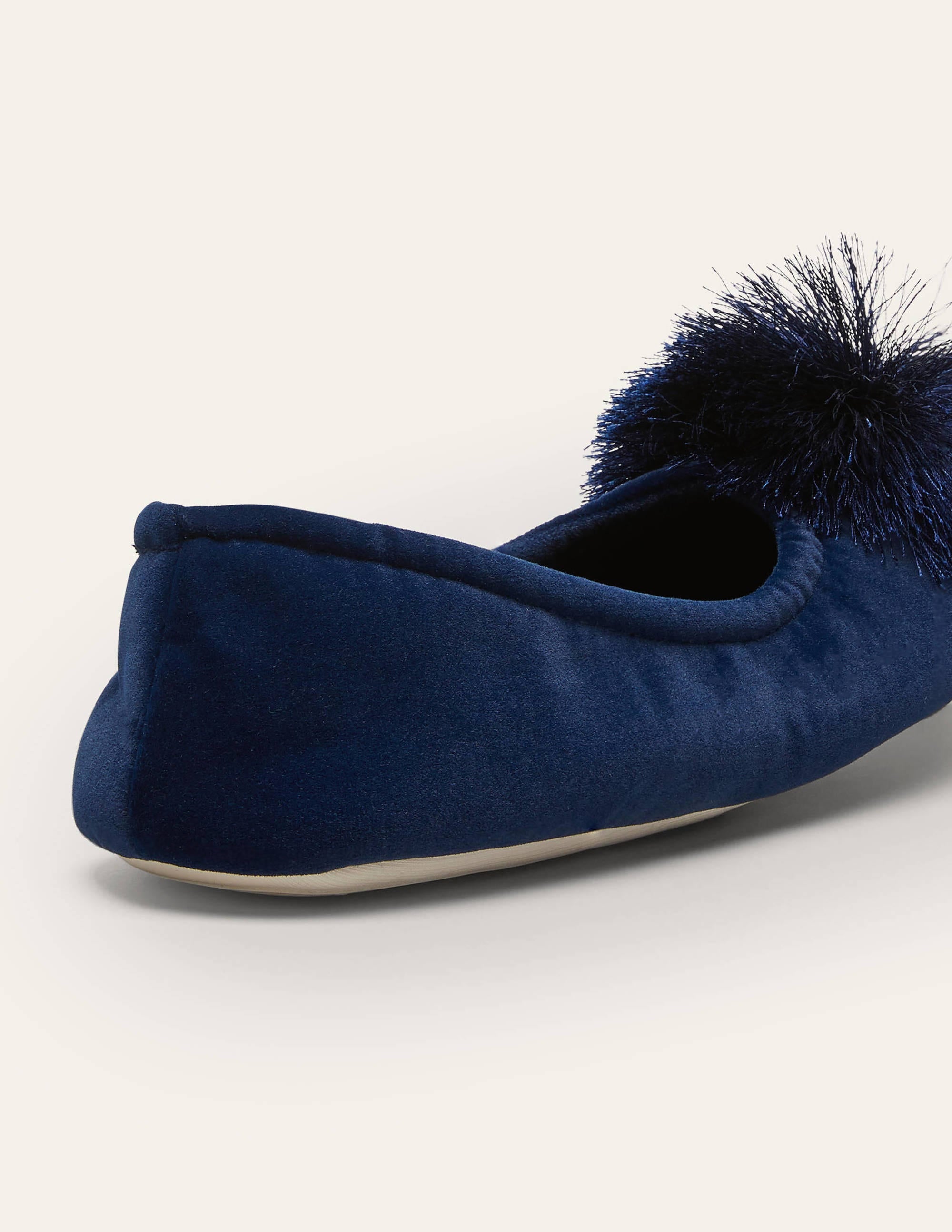 Chaussons à pompon-Bleu marine - Image 4