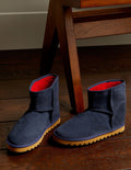 Hausschuhstiefel mit Borg-Futter-Marineblau