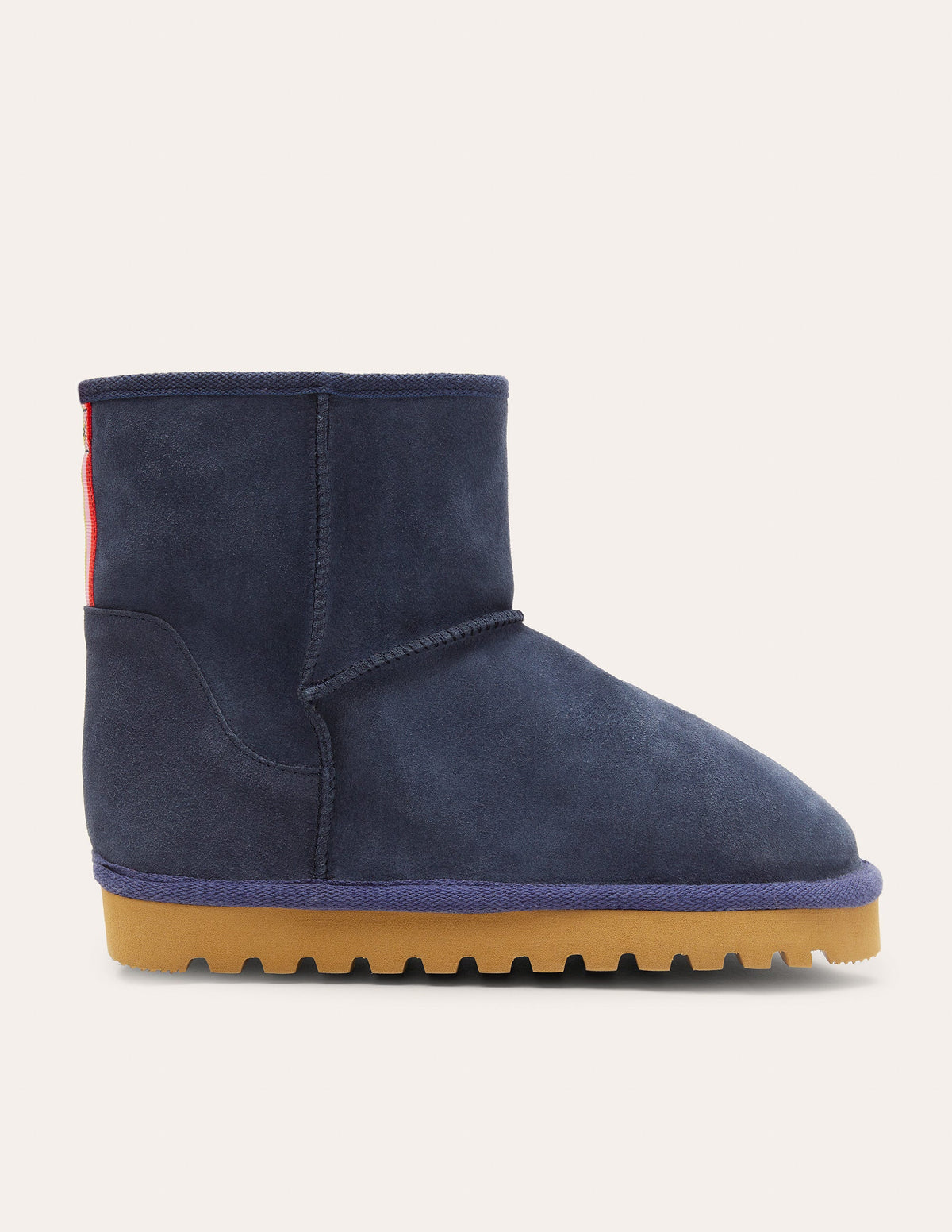 Hausschuhstiefel mit Borg-Futter-Marineblau-2