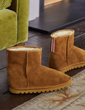 Hausschuhstiefel mit Borg-Futter-Hellbraun