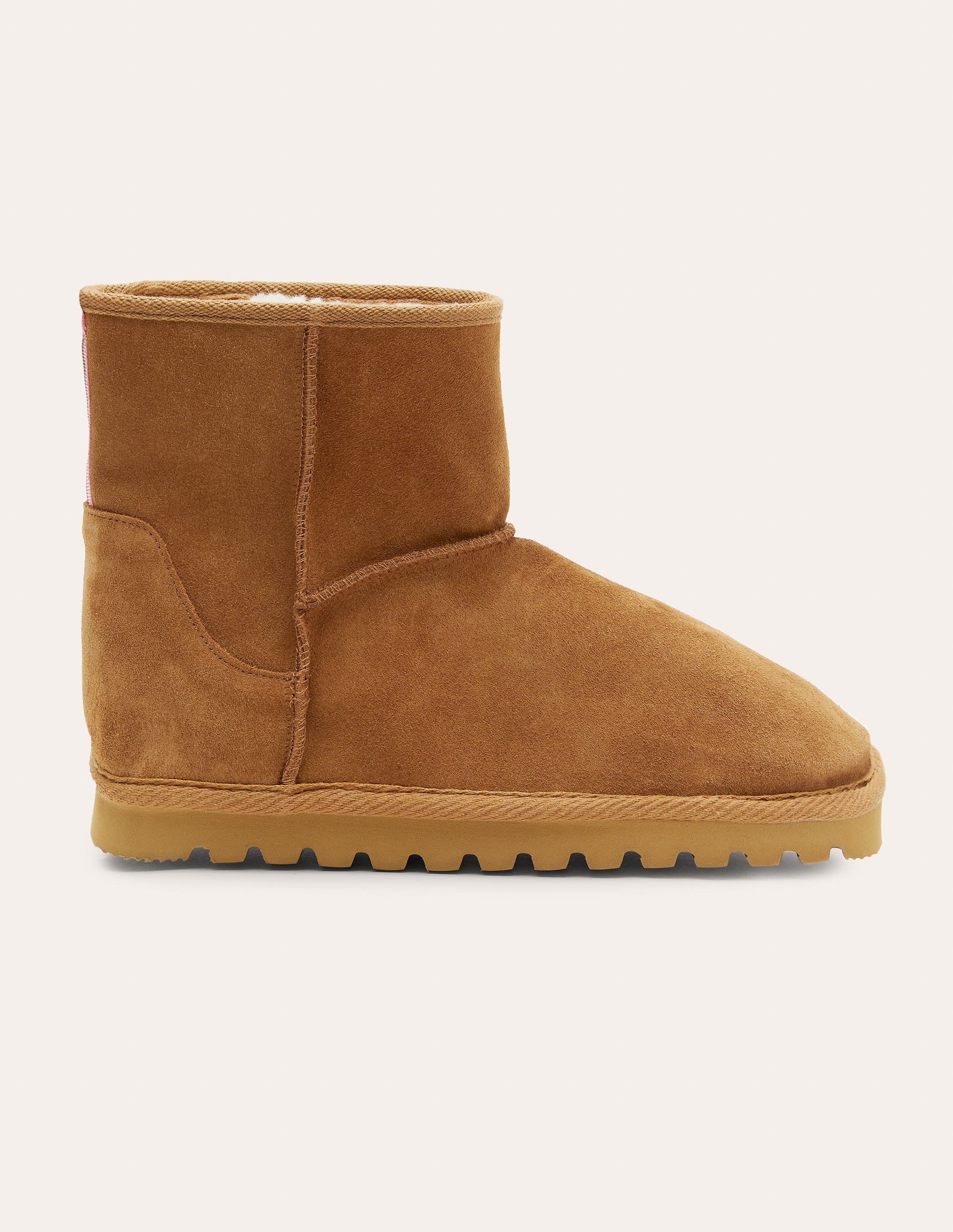 Hausschuhstiefel mit Borg-Futter-Hellbraun - Image 2