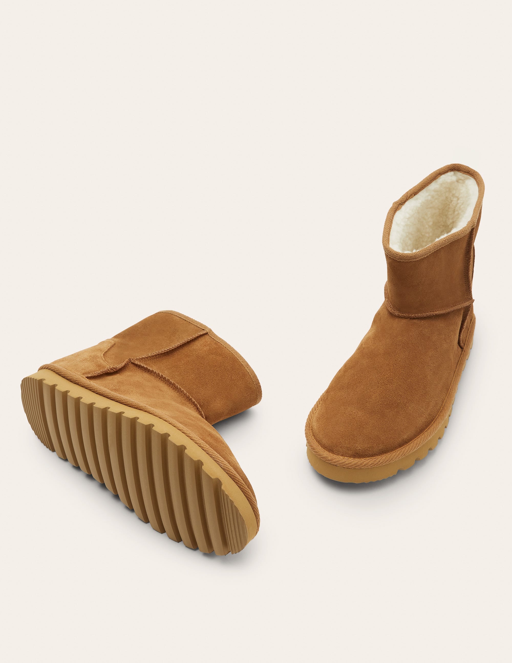 Hausschuhstiefel mit Borg-Futter-Hellbraun - Image 3