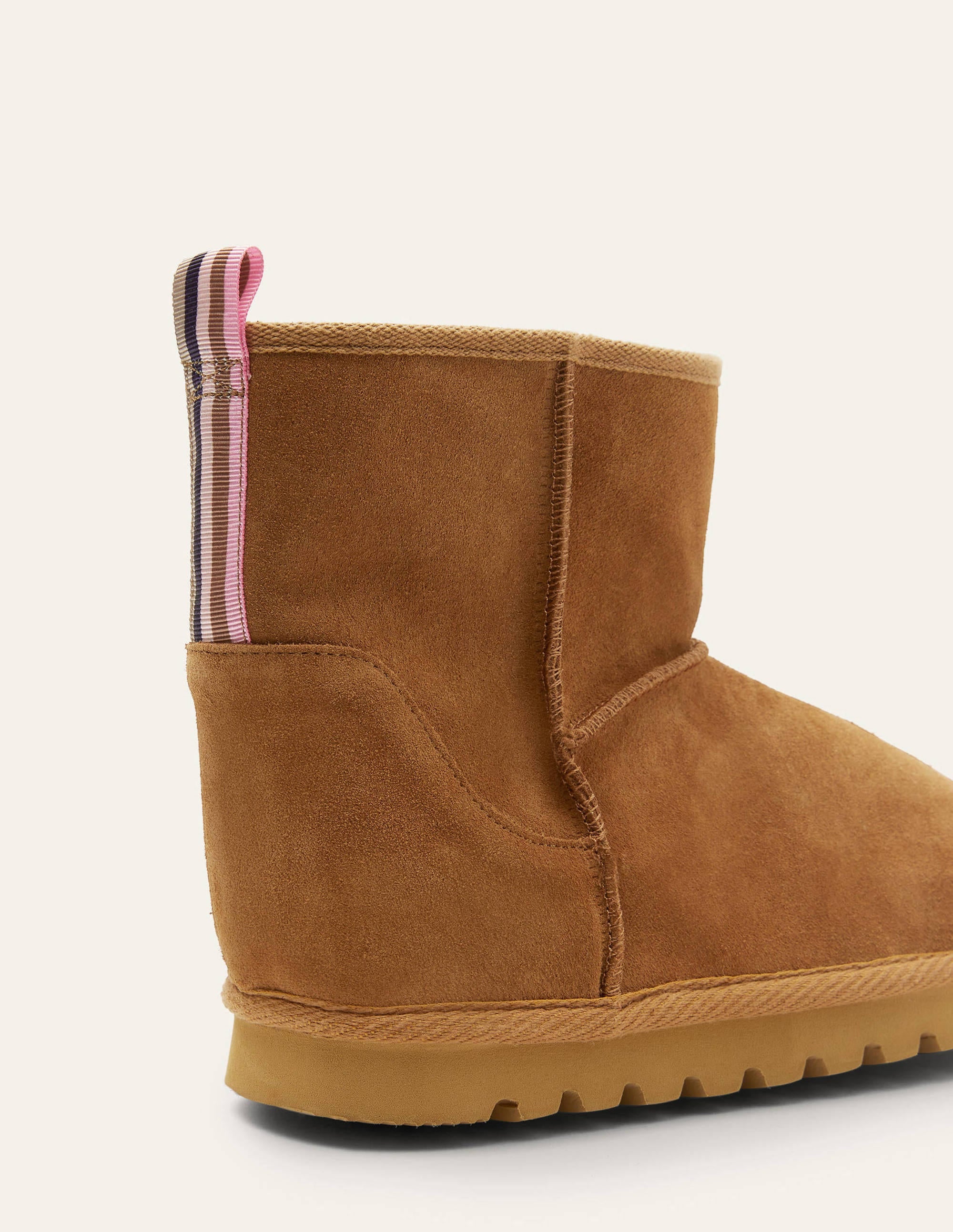 Hausschuhstiefel mit Borg-Futter-Hellbraun - Image 4