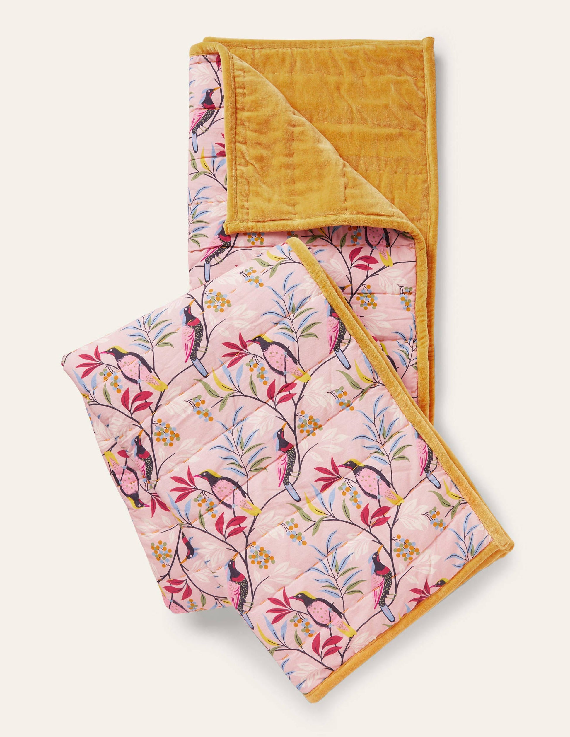 Plaid en velours-Milkshake, oiseau baie-1