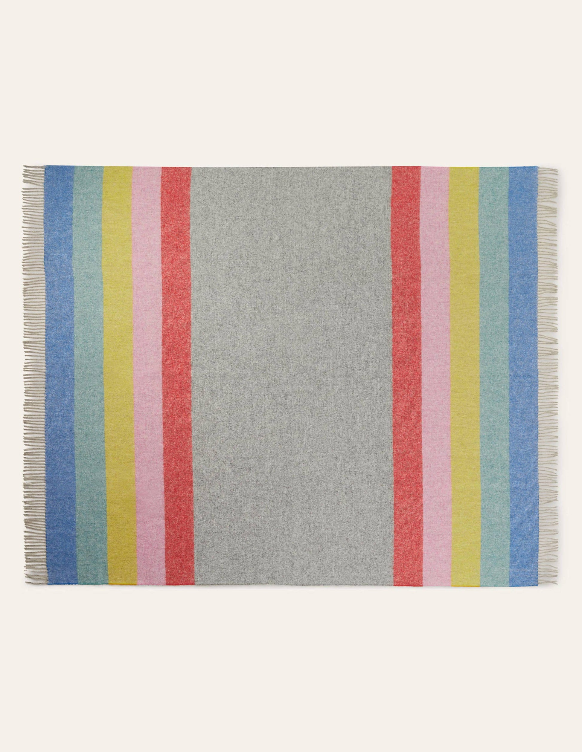 Wolldecke-Grau/Bunt, Gestreift-2