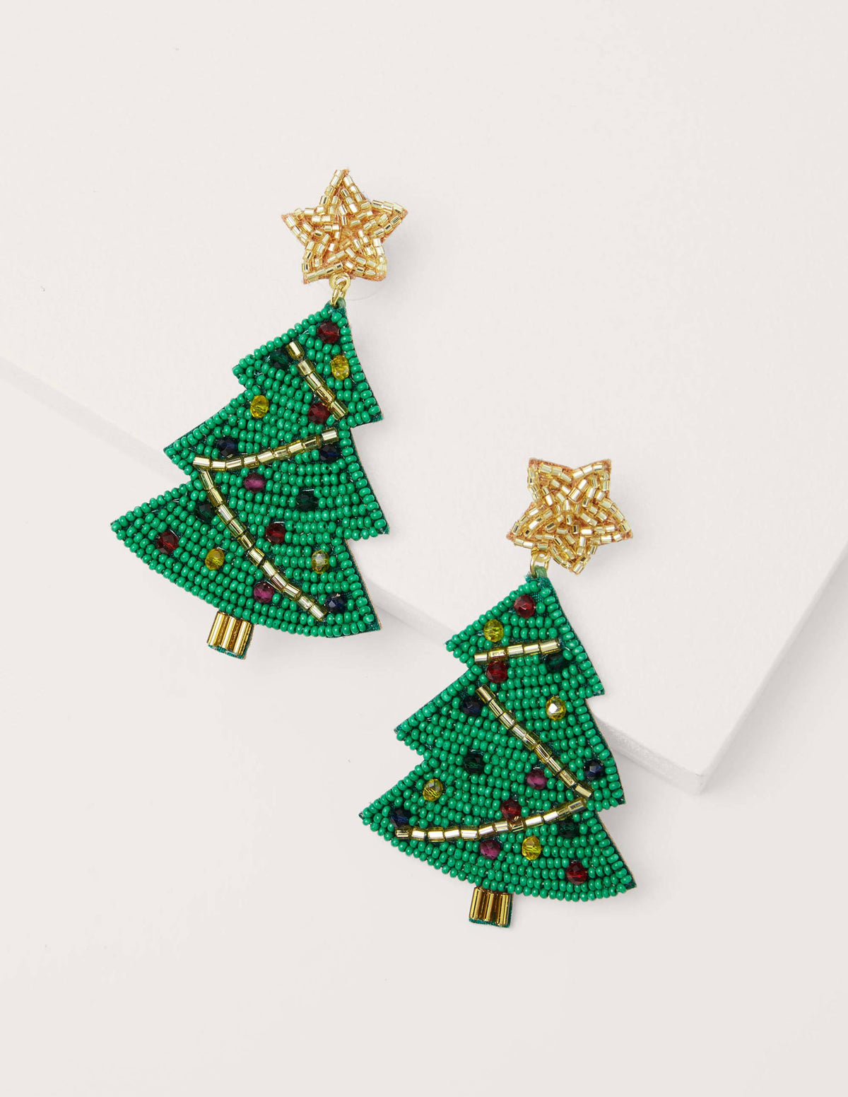 Festliche Ohrringe mit Perlen-Weihnachtsbäume - Image 2