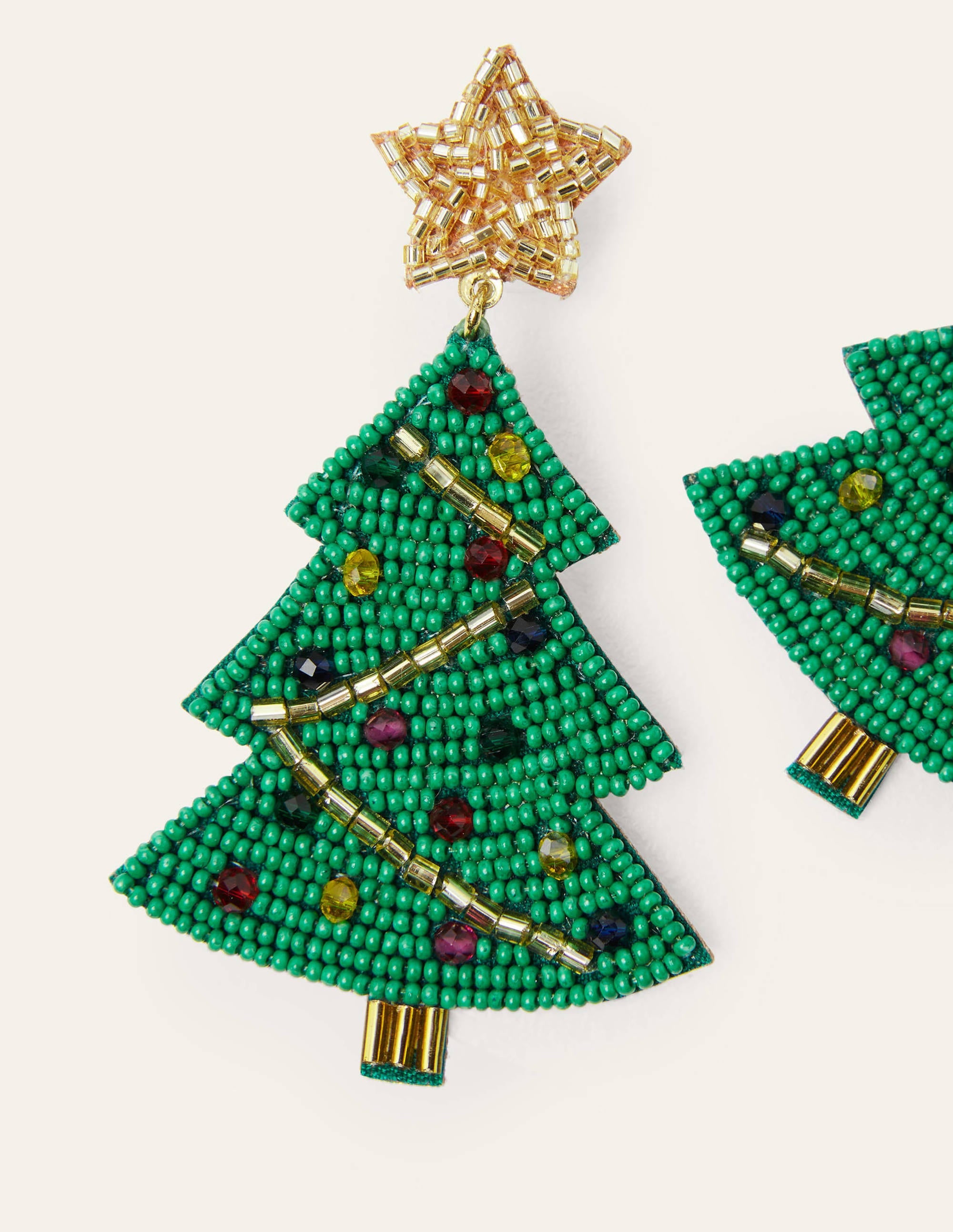 Festliche Ohrringe mit Perlen-Weihnachtsbäume - Image 3