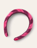 Haarreif aus Samt-Festivalrosa/Weinrot