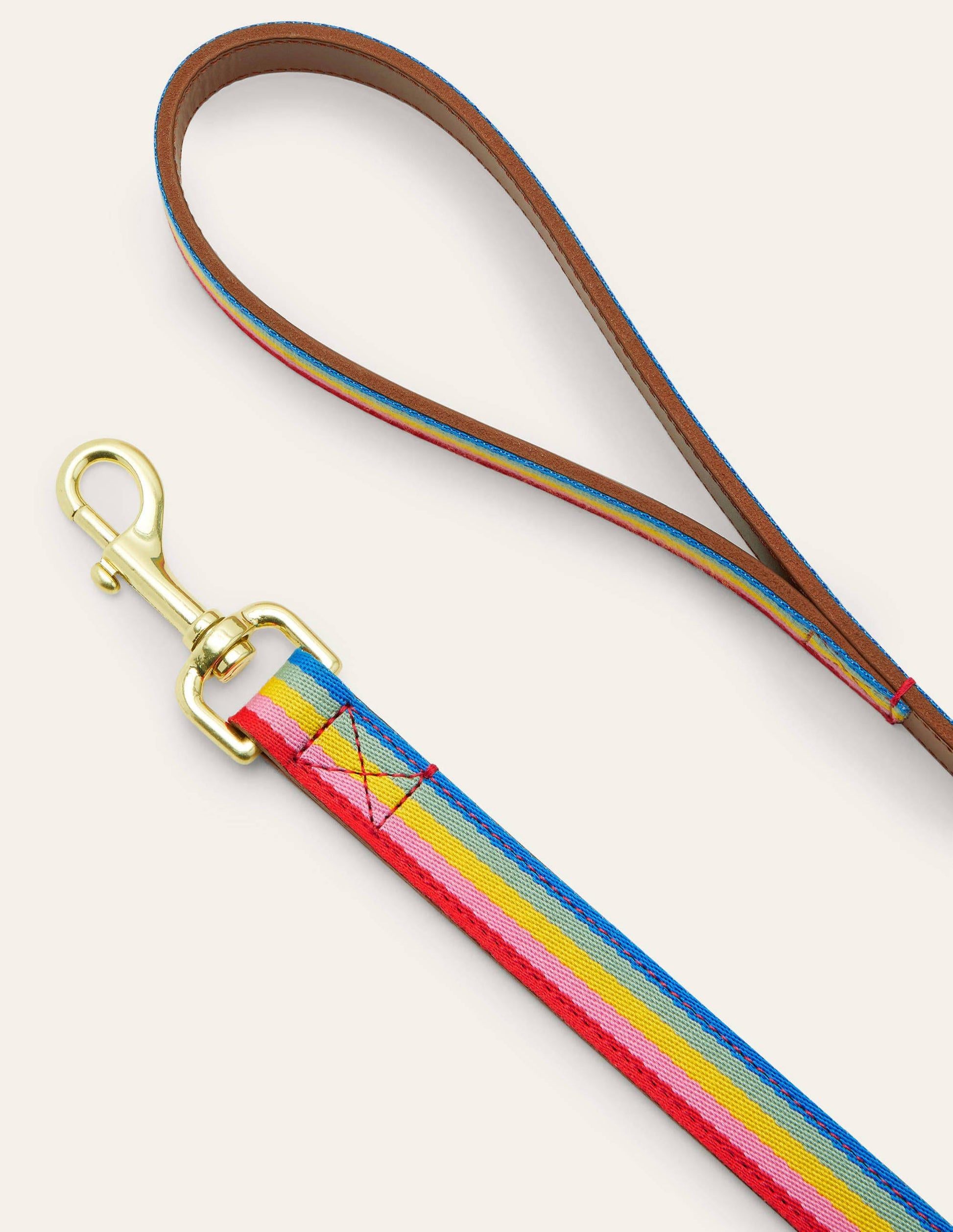 Laisse pour chien en cuir-Fauve, rayé multi-2