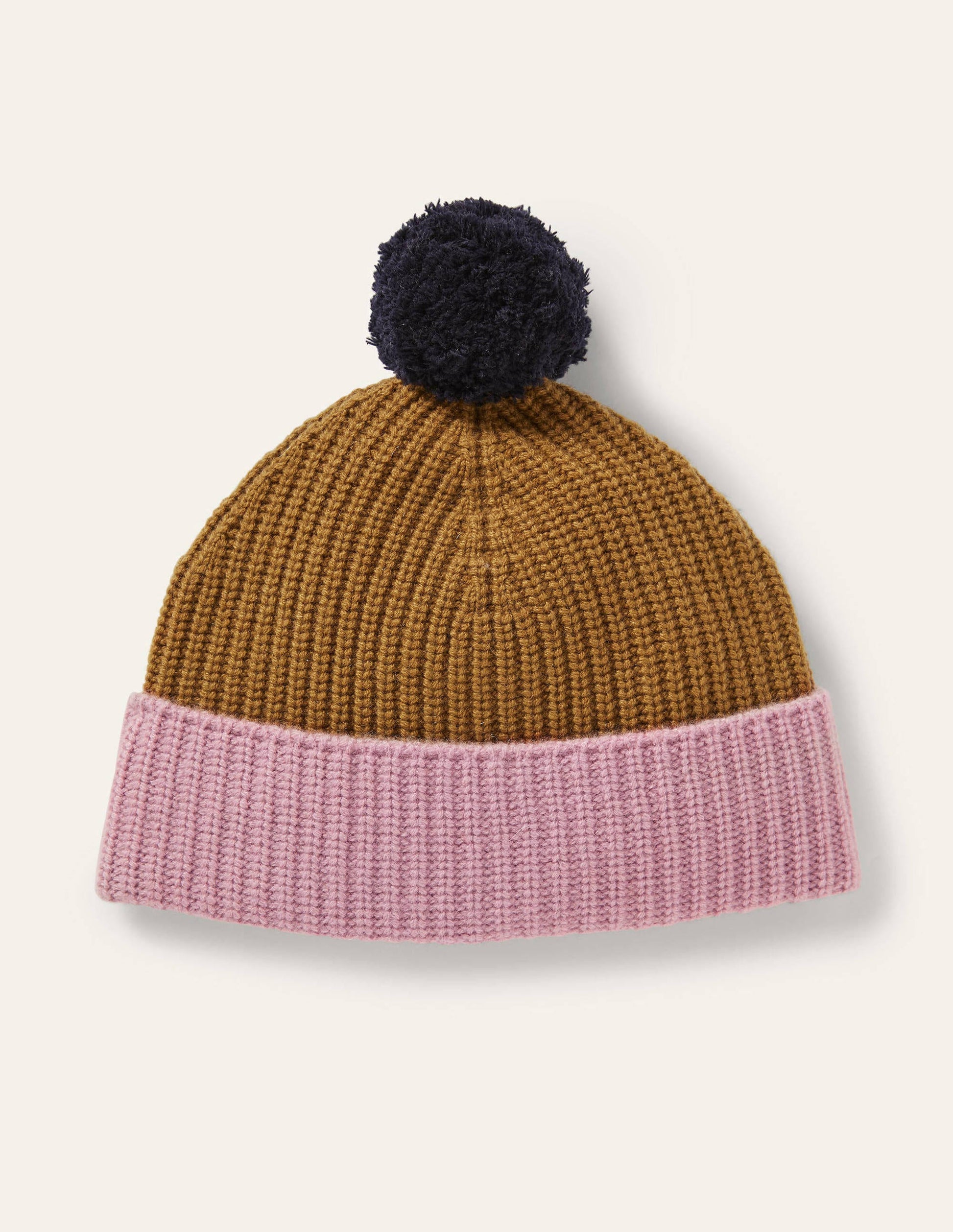 Kaschmirmütze in Blockfarben-Navy/Altes Moosgrün/Violett-1