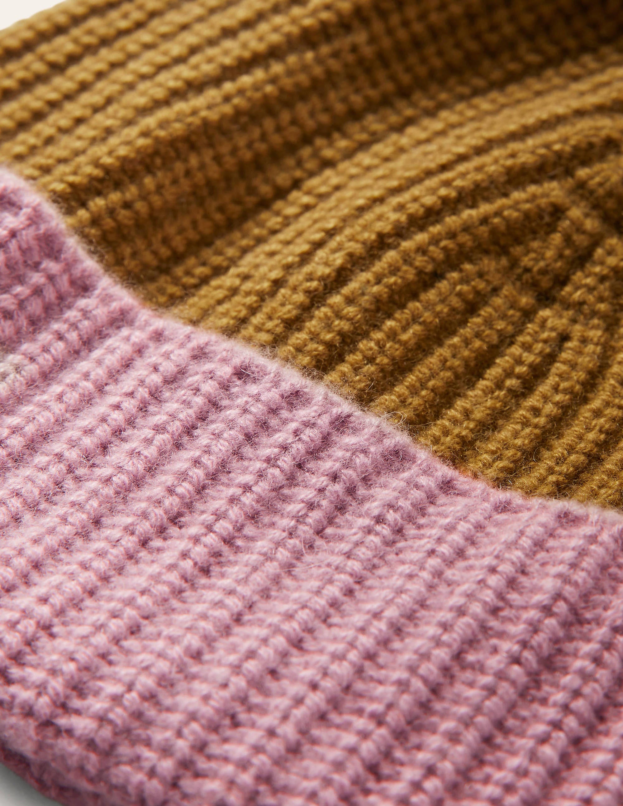Kaschmirmütze in Blockfarben-Navy/Altes Moosgrün/Violett - Image 2