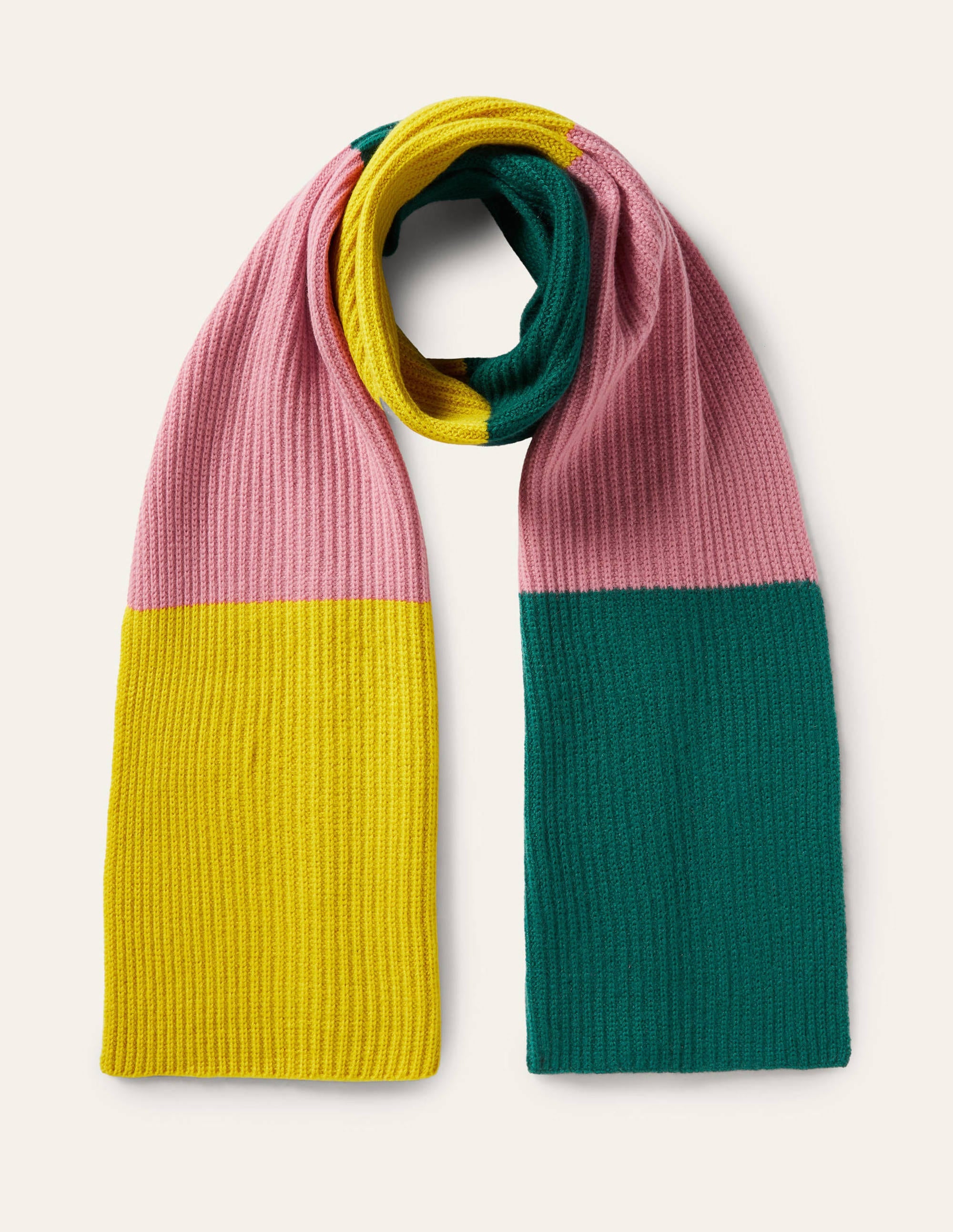 Écharpe colourblock en cachemire-Guêpe/formica/forêt profonde - Image 1
