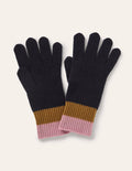 Gants colourblock en cachemire-Bleu marine/mousse ancienne/violet