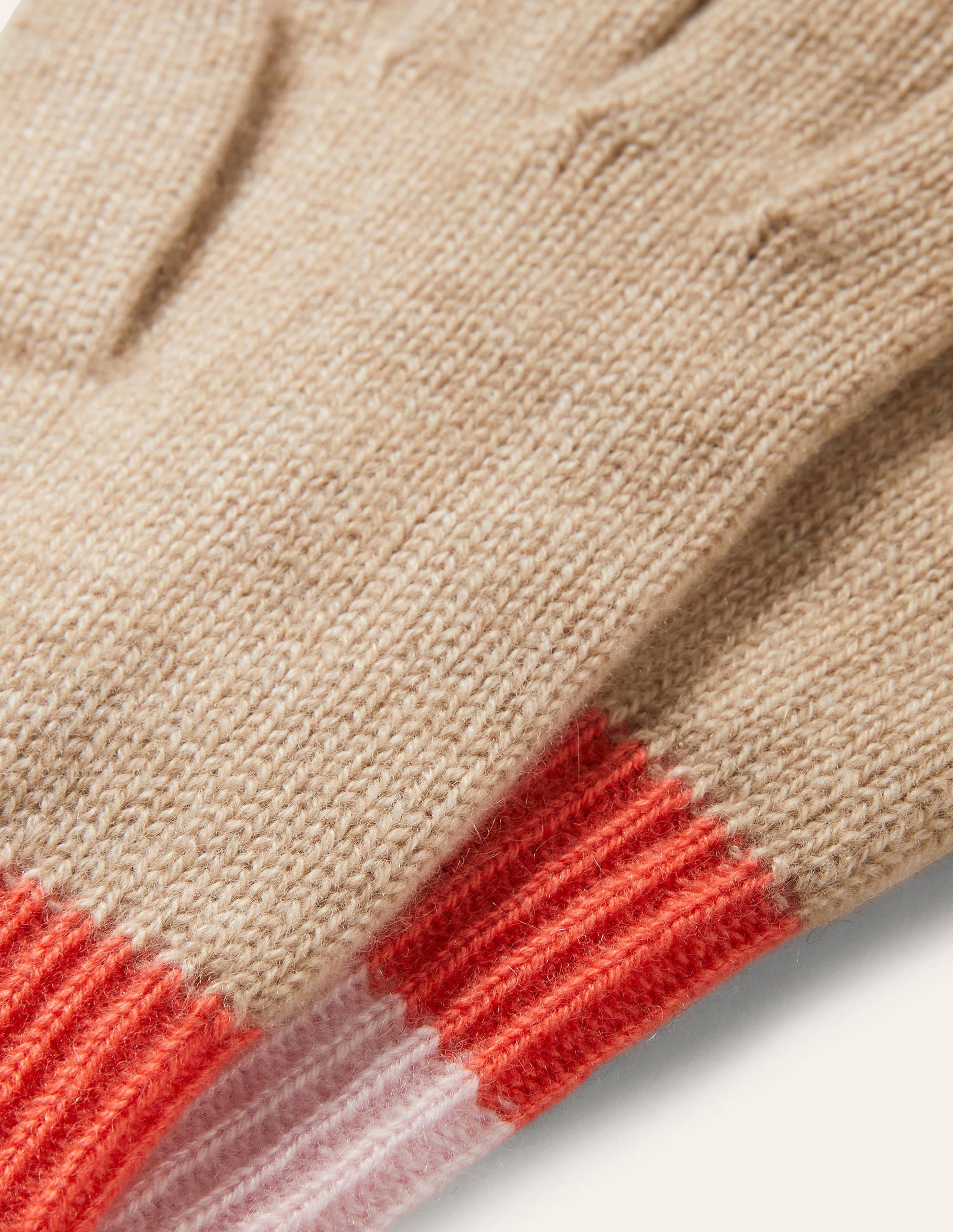 Gants colourblock en cachemire-Chinchilla/milkshake/corail - Image 2