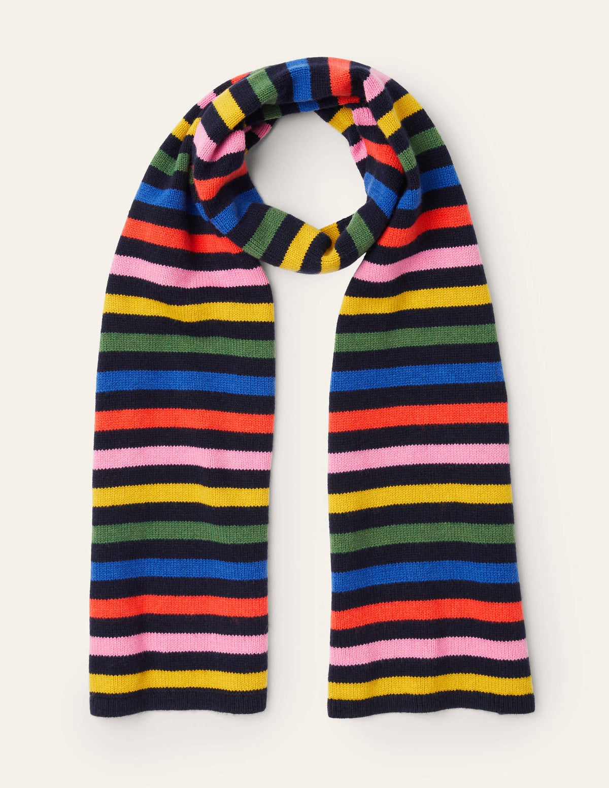 Strickschal-Navy/Bunt, Gestreift - Image 1