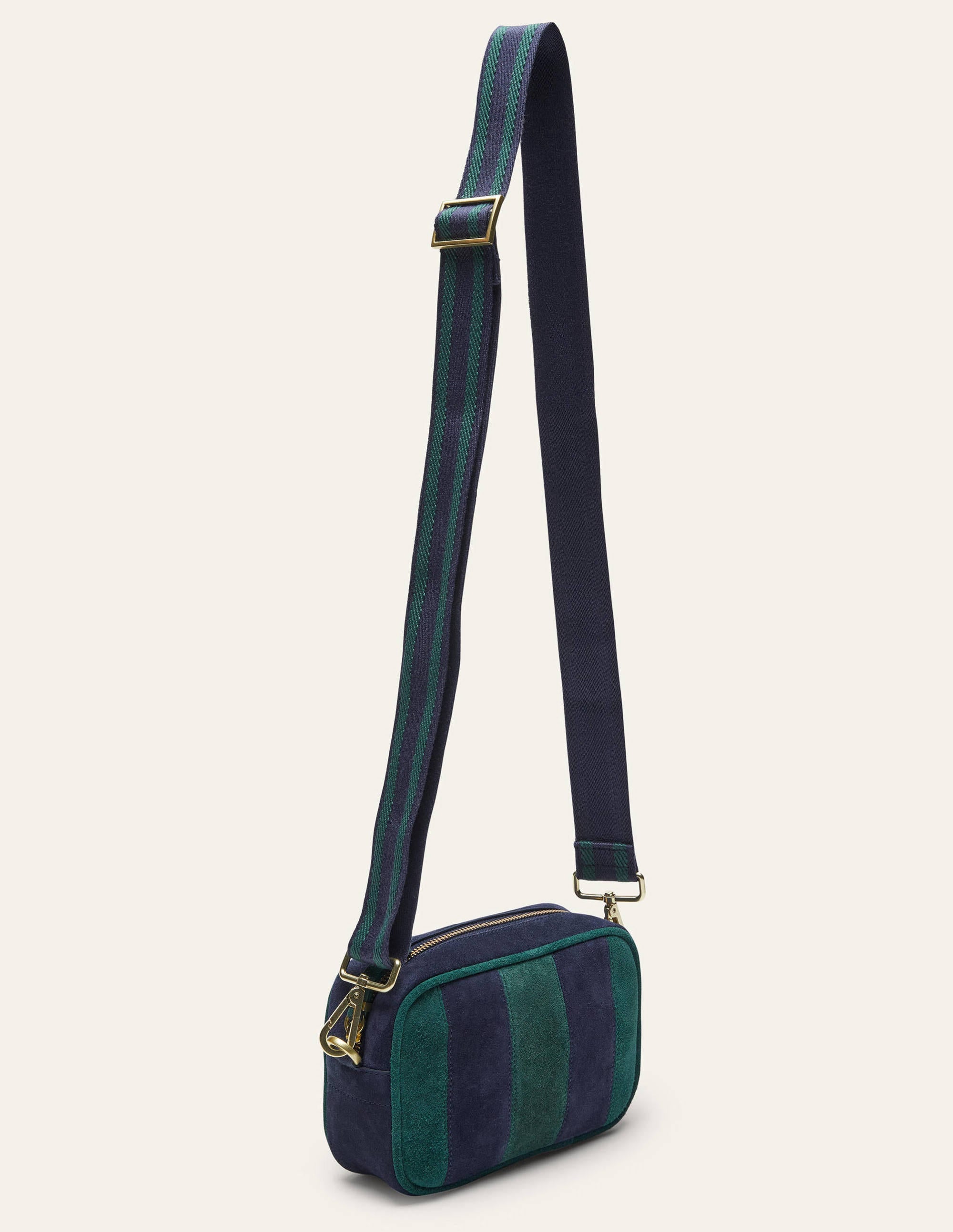 Sac à bandoulière en cuir-Bleu marine - Image 2