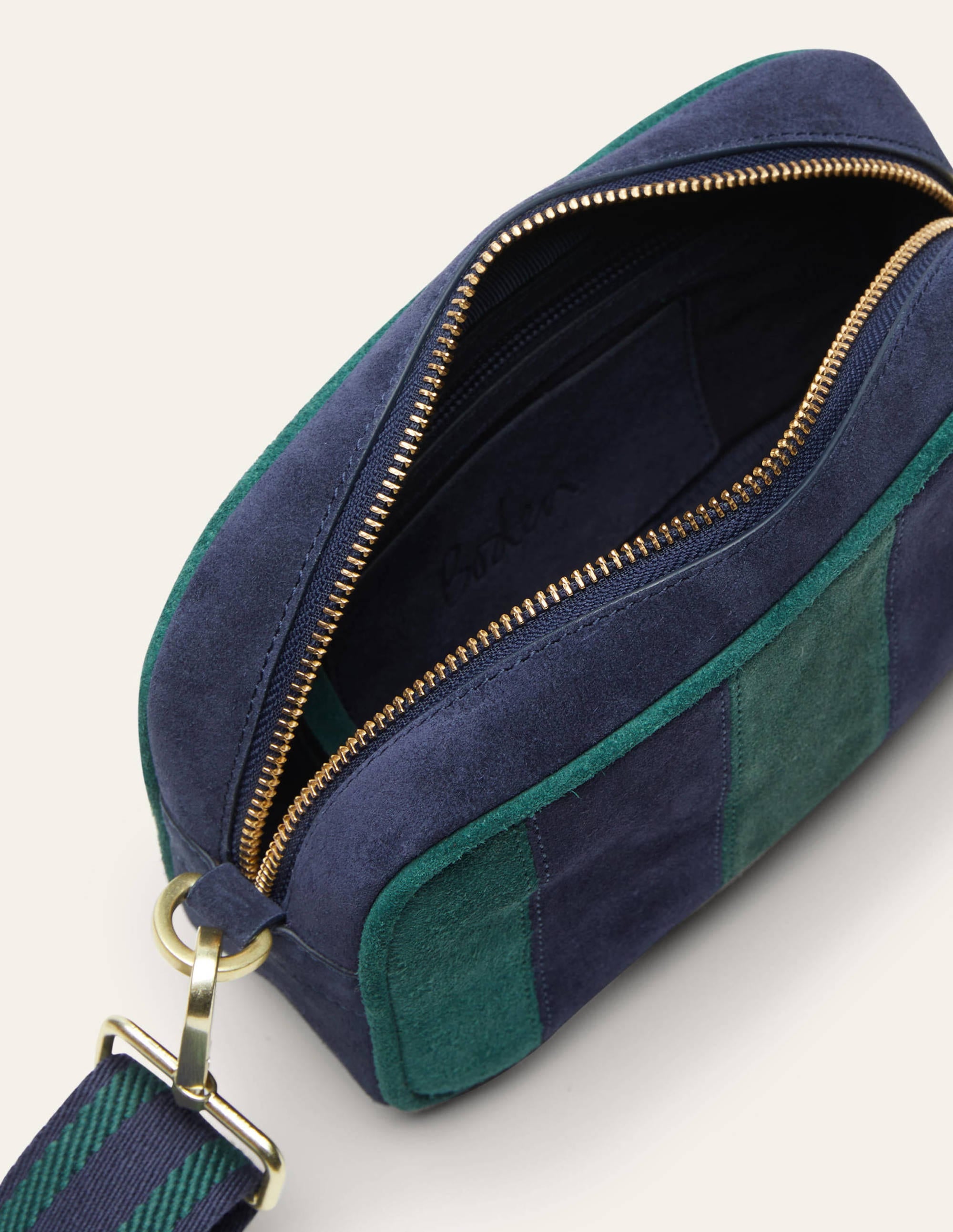 Sac à bandoulière en cuir-Bleu marine - Image 3