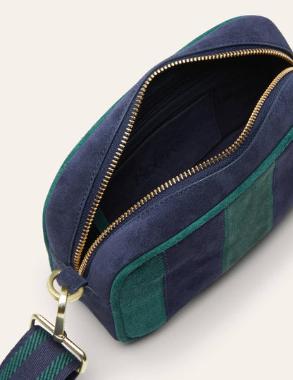 Umhängetasche aus Leder-Marineblau