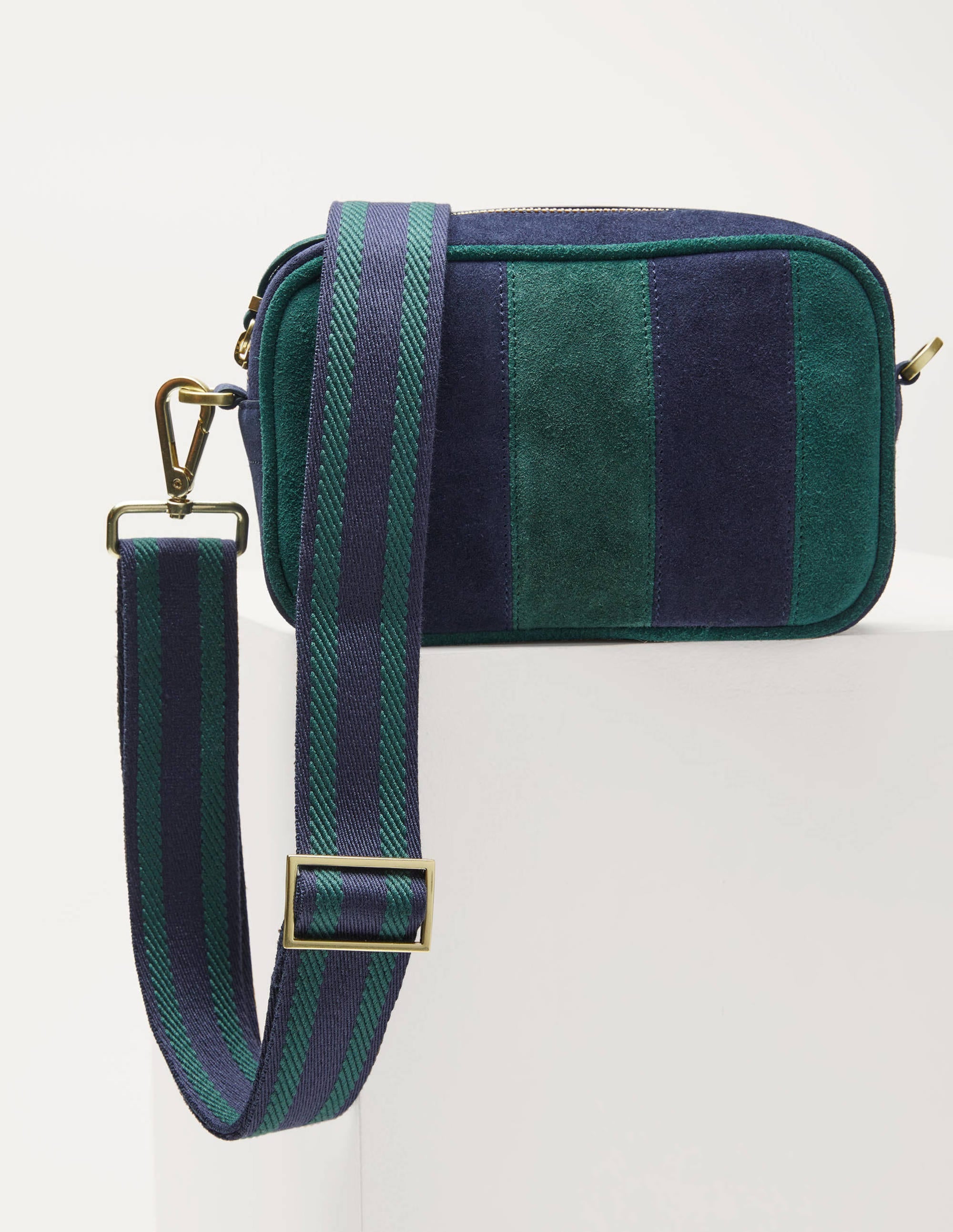 Sac à bandoulière en cuir-Bleu marine - Image 4