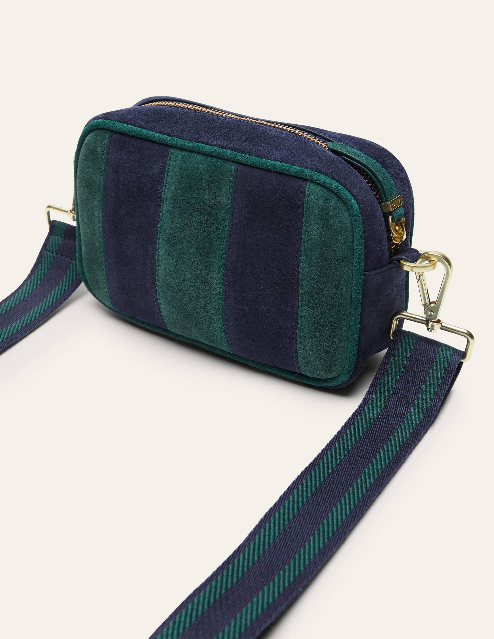 Sac à bandoulière en cuir-Bleu marine - Image 5