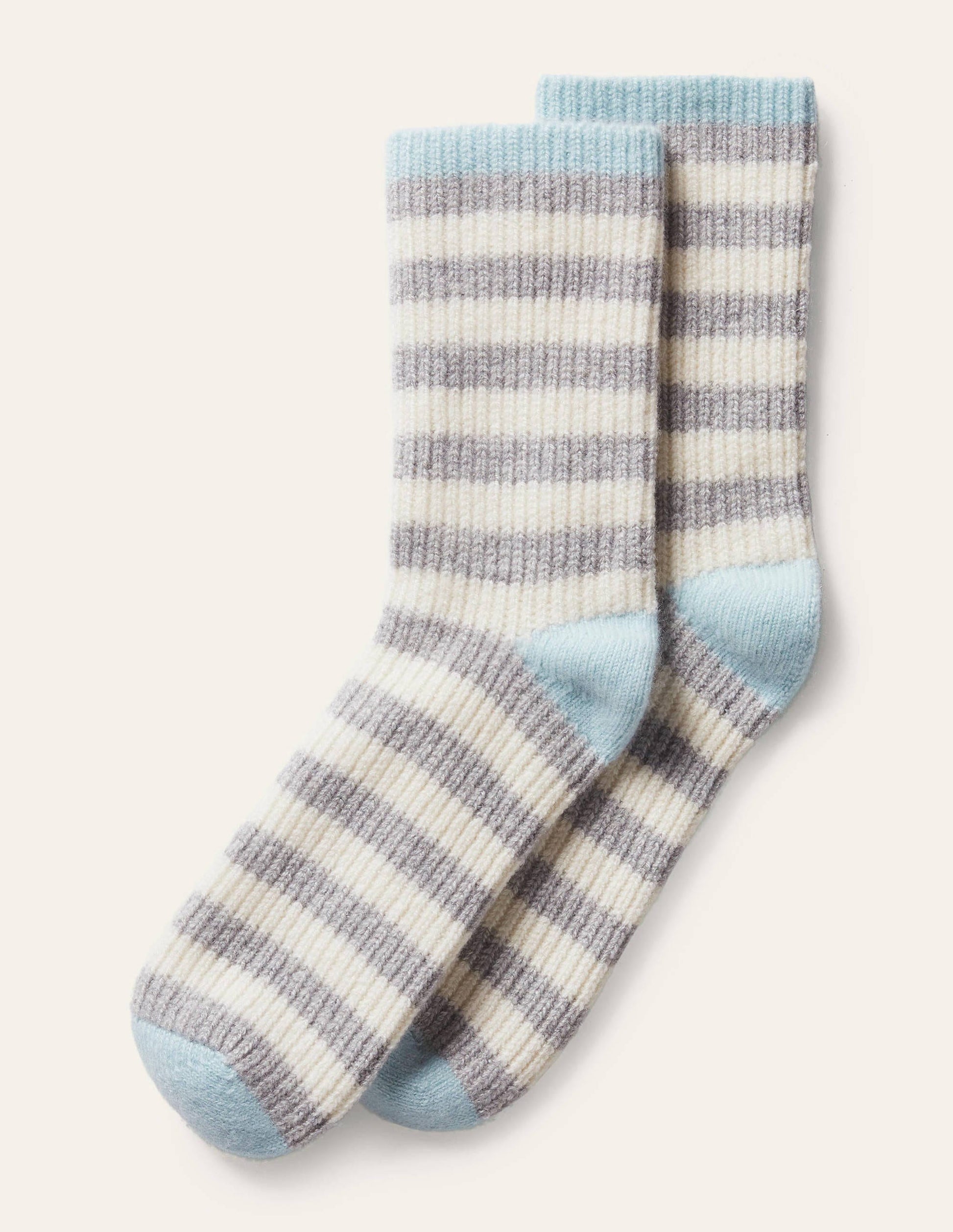 Chaussettes d'intérieur en cachemire-Eau douce/gris/ivoire-1
